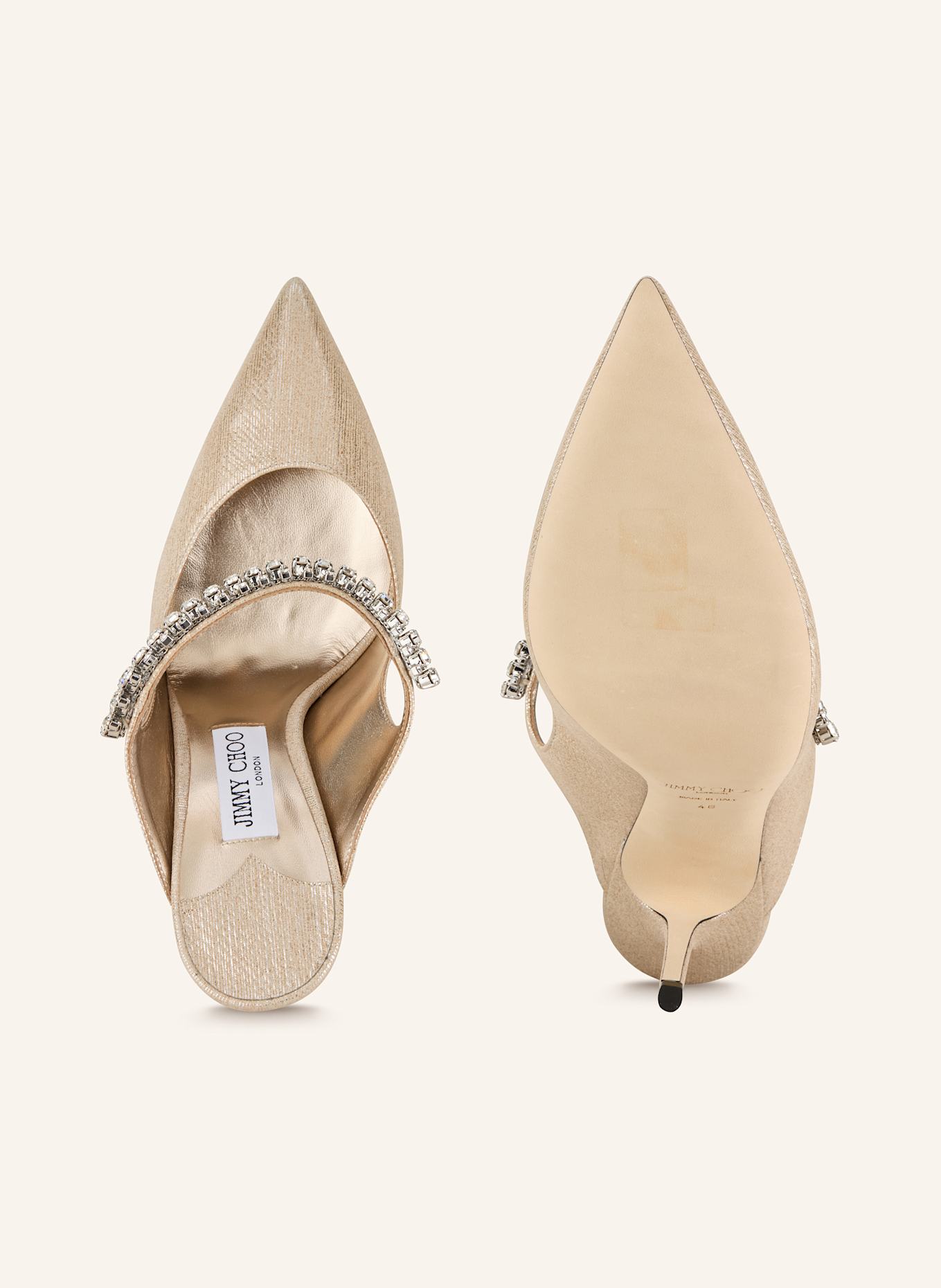 JIMMY CHOO Mules BING mit Schmucksteinen: GOLD