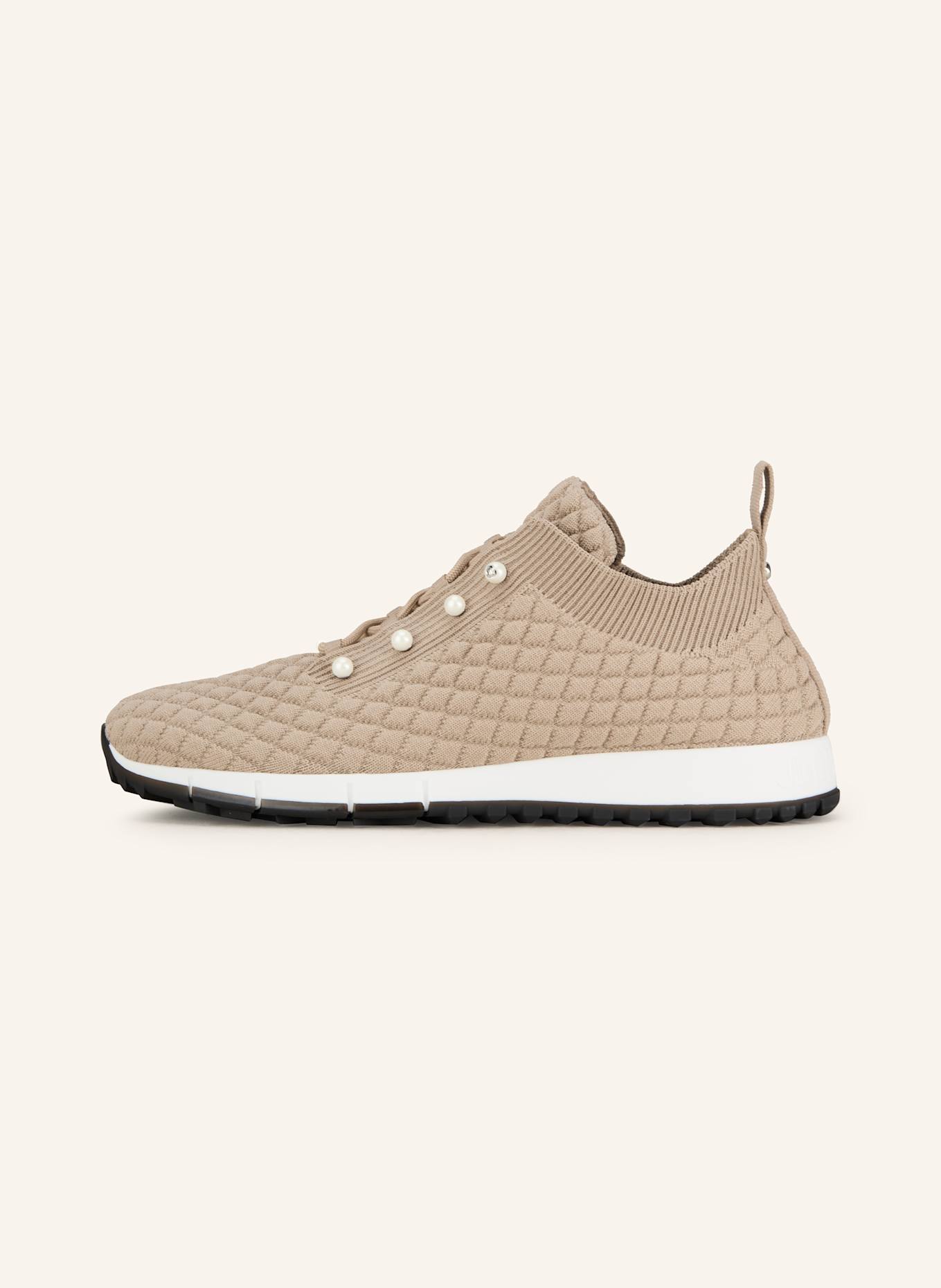 JIMMY CHOO Sneaker VELES mit Schmuckperlen: TAUPE