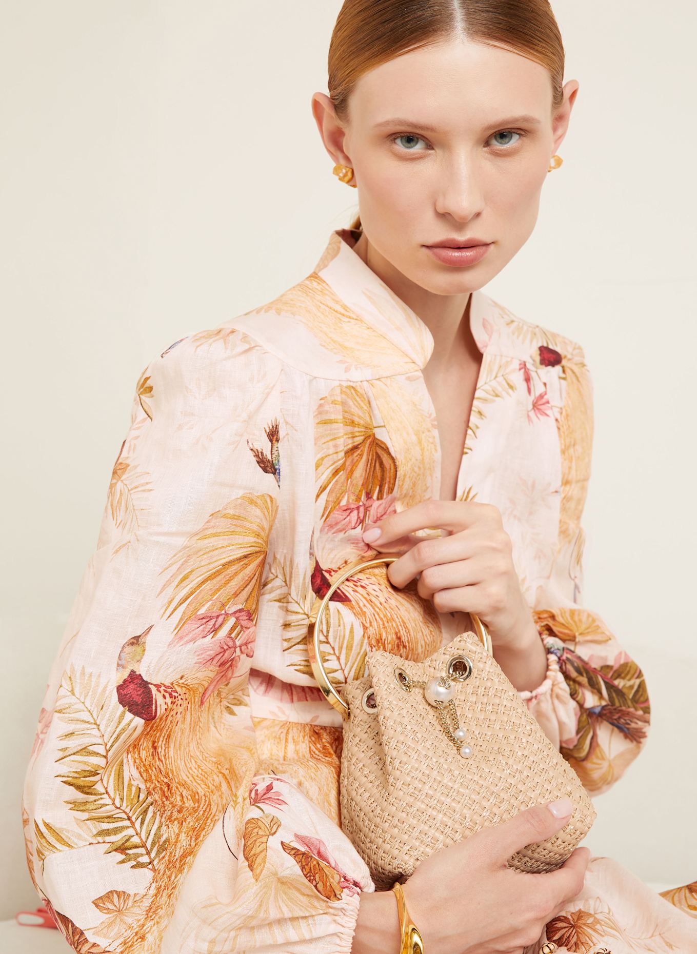 JIMMY CHOO Handtasche BON BON mit Glitzergarn: NUDE