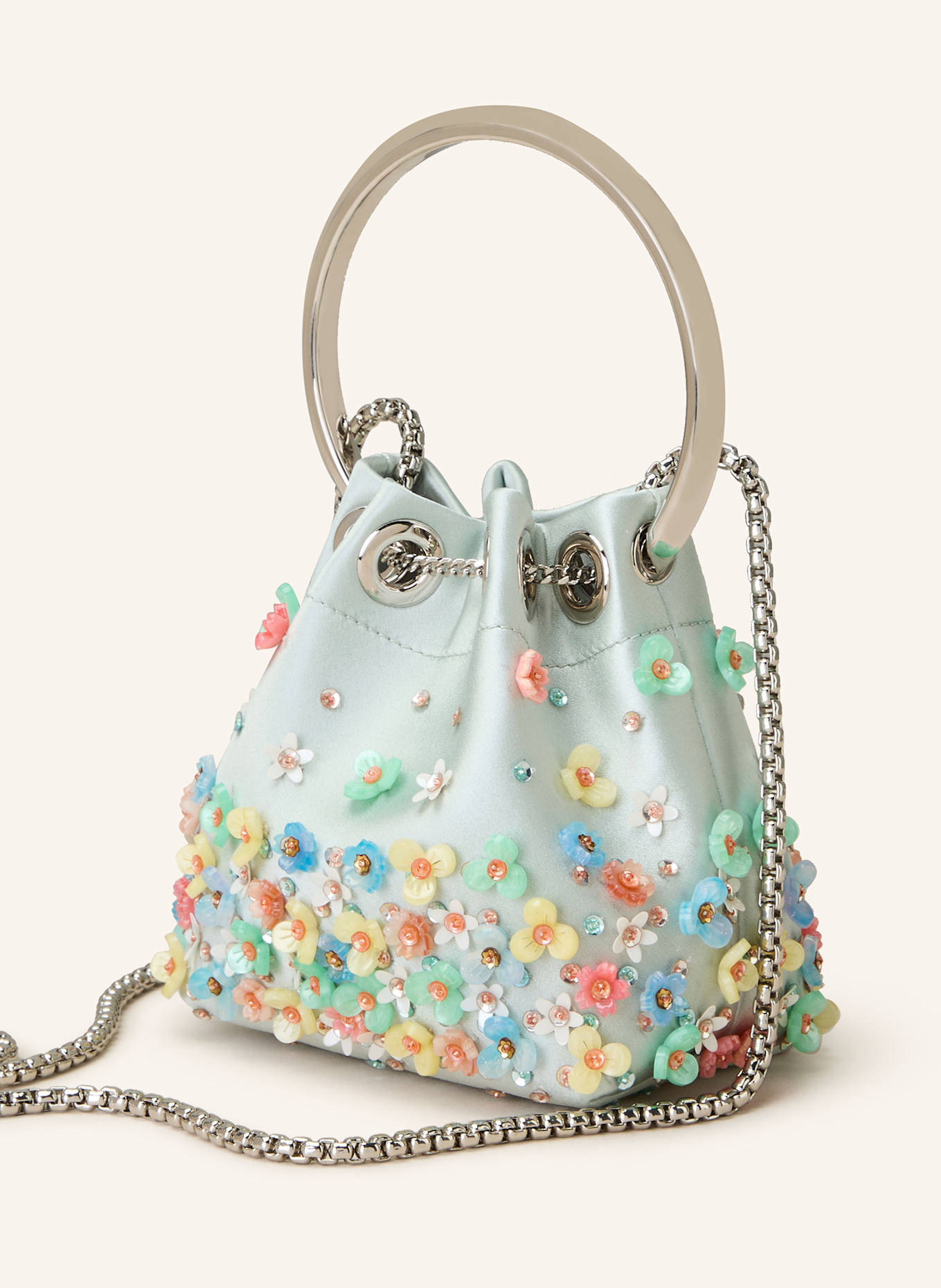 JIMMY CHOO Micro Bag BON BON mit Schmucksteinen: MINT