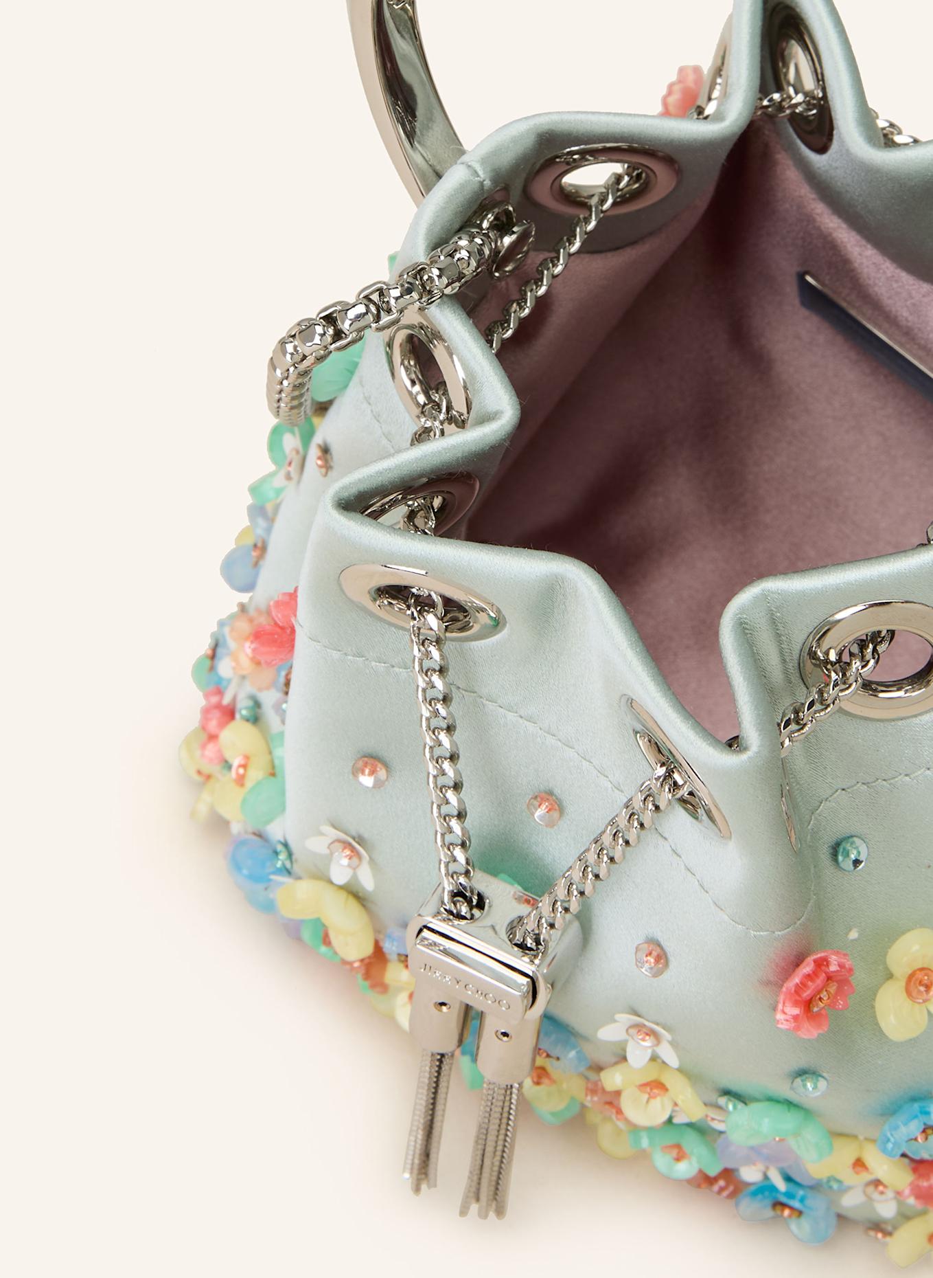 JIMMY CHOO Micro Bag BON BON mit Schmucksteinen: MINT