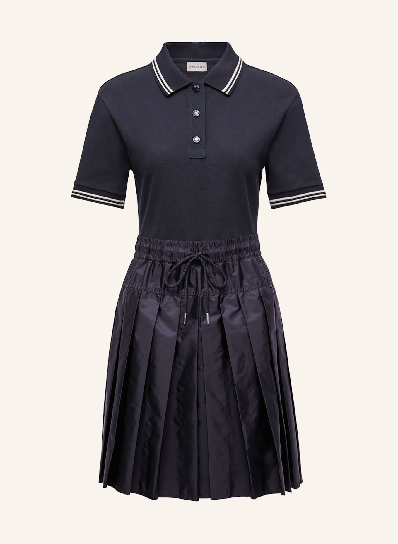 MONCLER Kleid im Materialmix: DUNKELBLAU