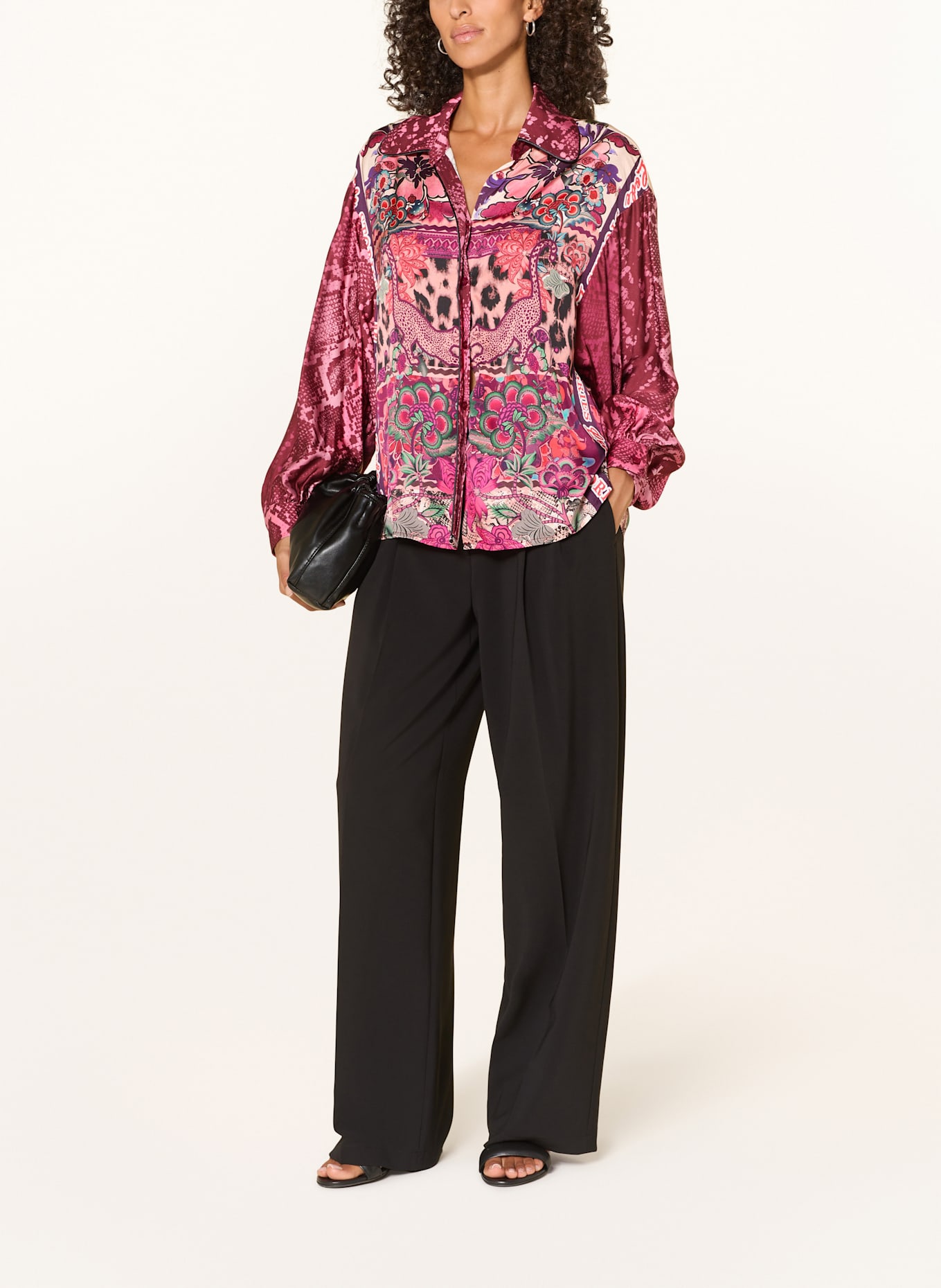 miss goodlife Satinbluse: PINK / FUCHSIA / GRÜN