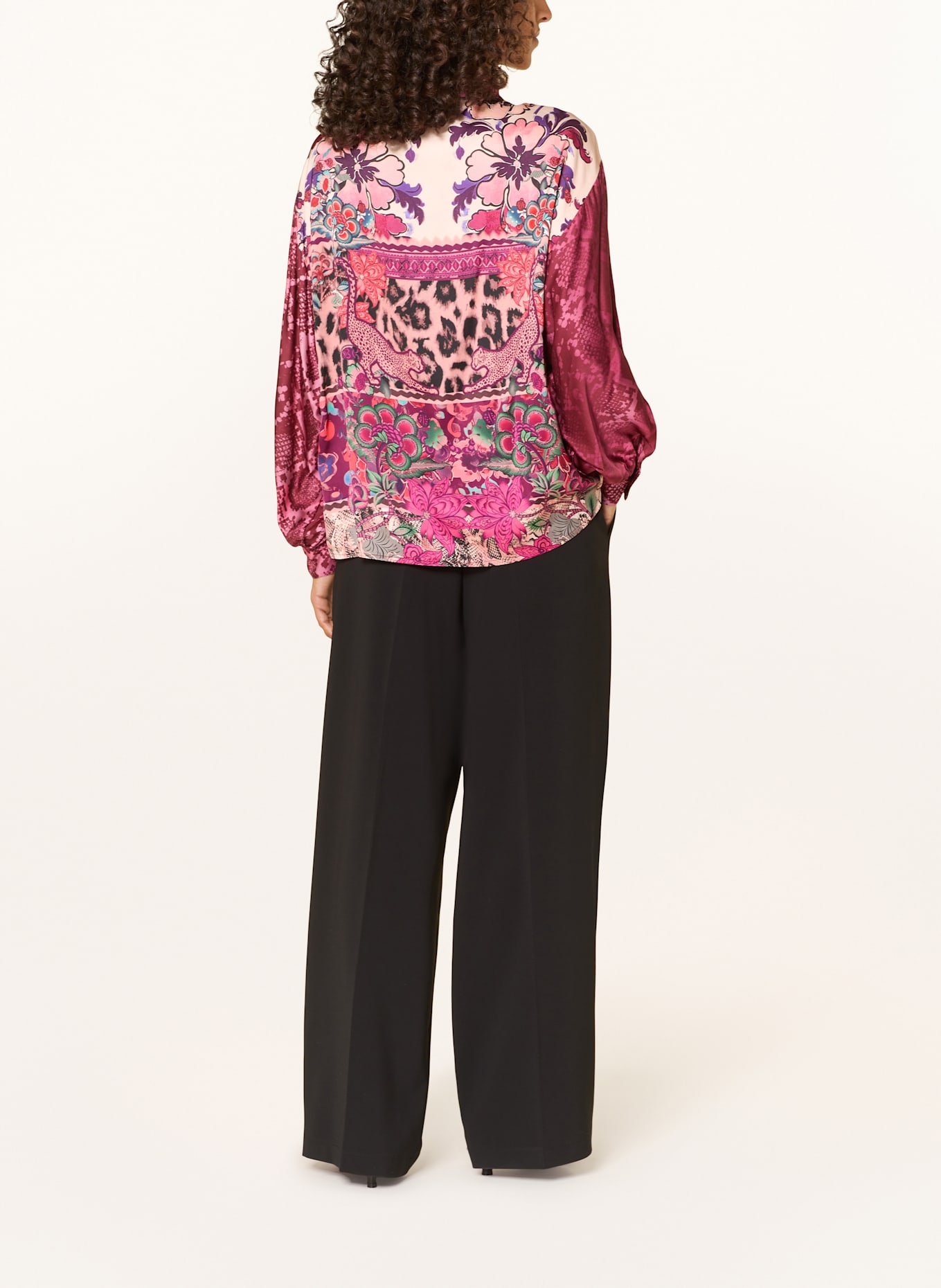 miss goodlife Satinbluse: PINK / FUCHSIA / GRÜN