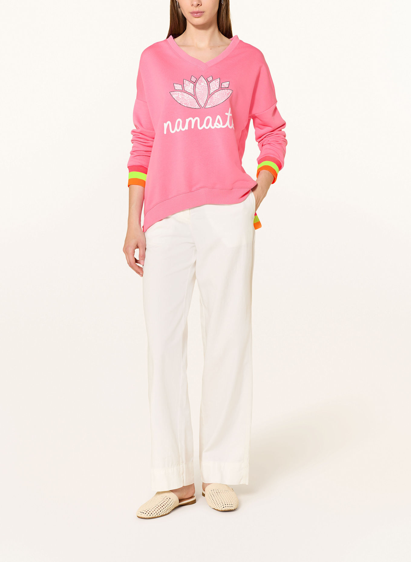 miss goodlife Sweatshirt: ROSA/ WEISS/ NEONORANGE