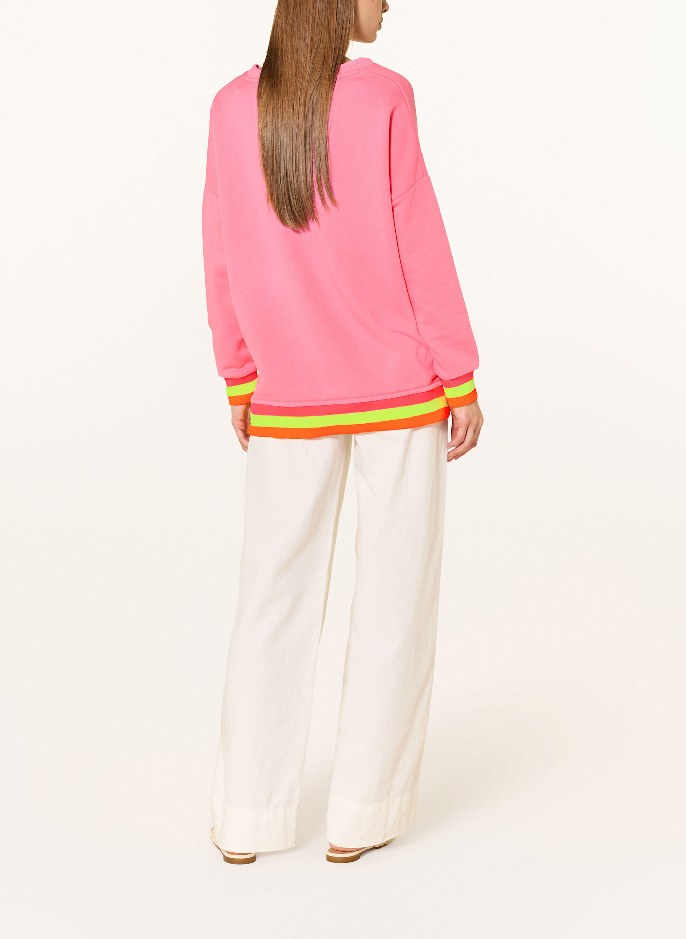 miss goodlife Sweatshirt: ROSA/ WEISS/ NEONORANGE