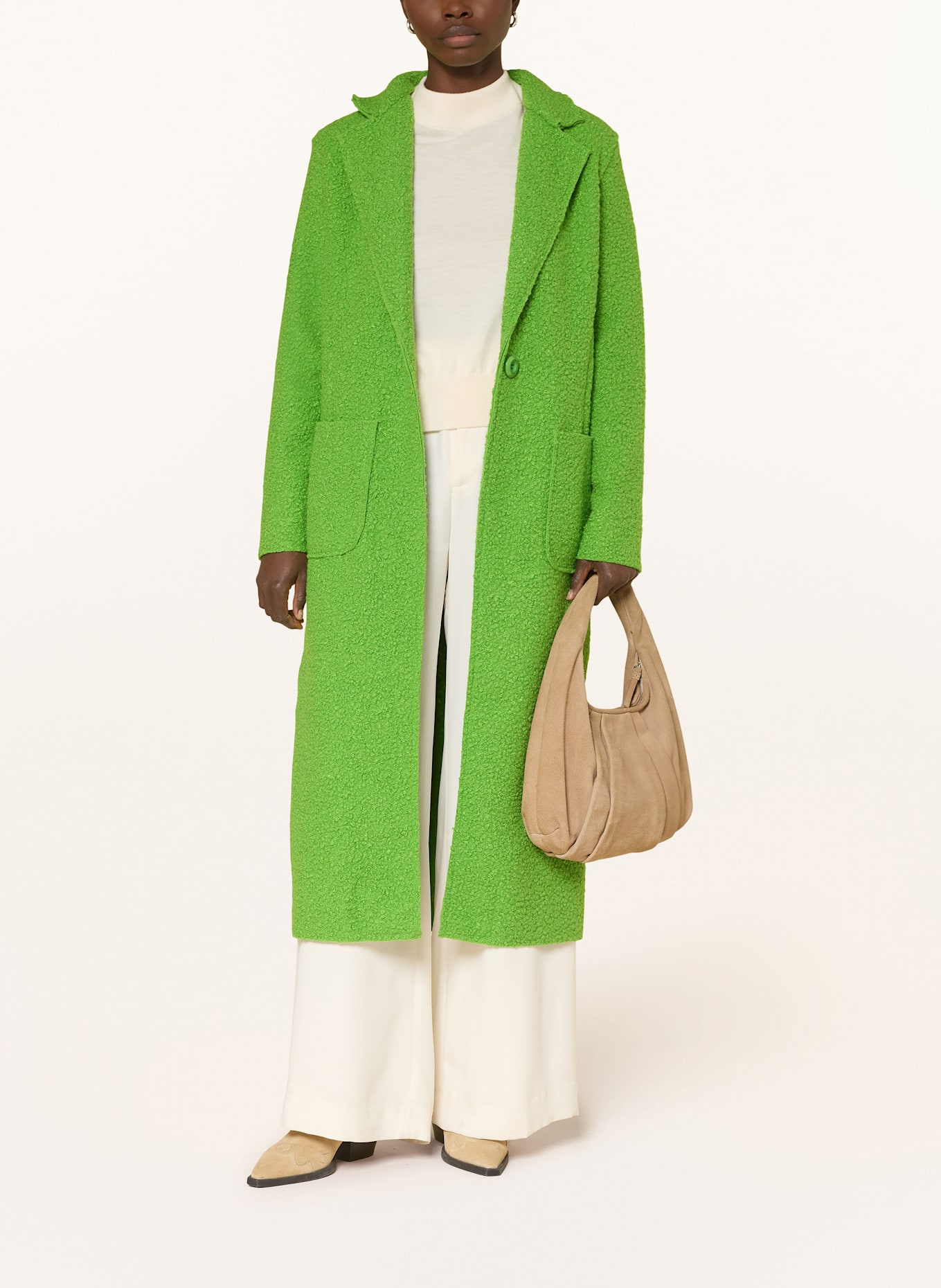 miss goodlife Bouclé-Mantel: GRÜN