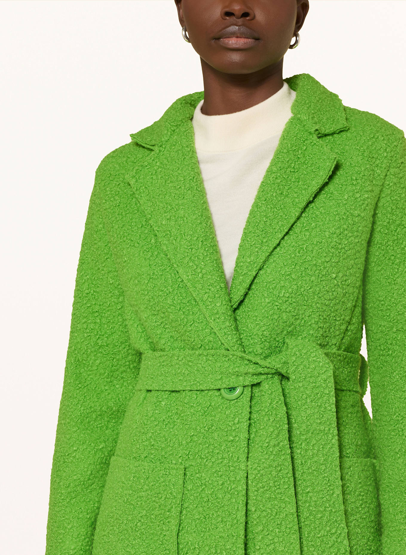 miss goodlife Bouclé-Mantel: GRÜN