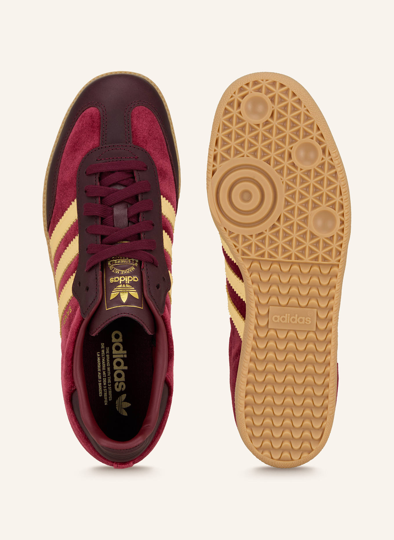 adidas Originals Sneaker SAMBA OG: DUNKELROT/ ECRU