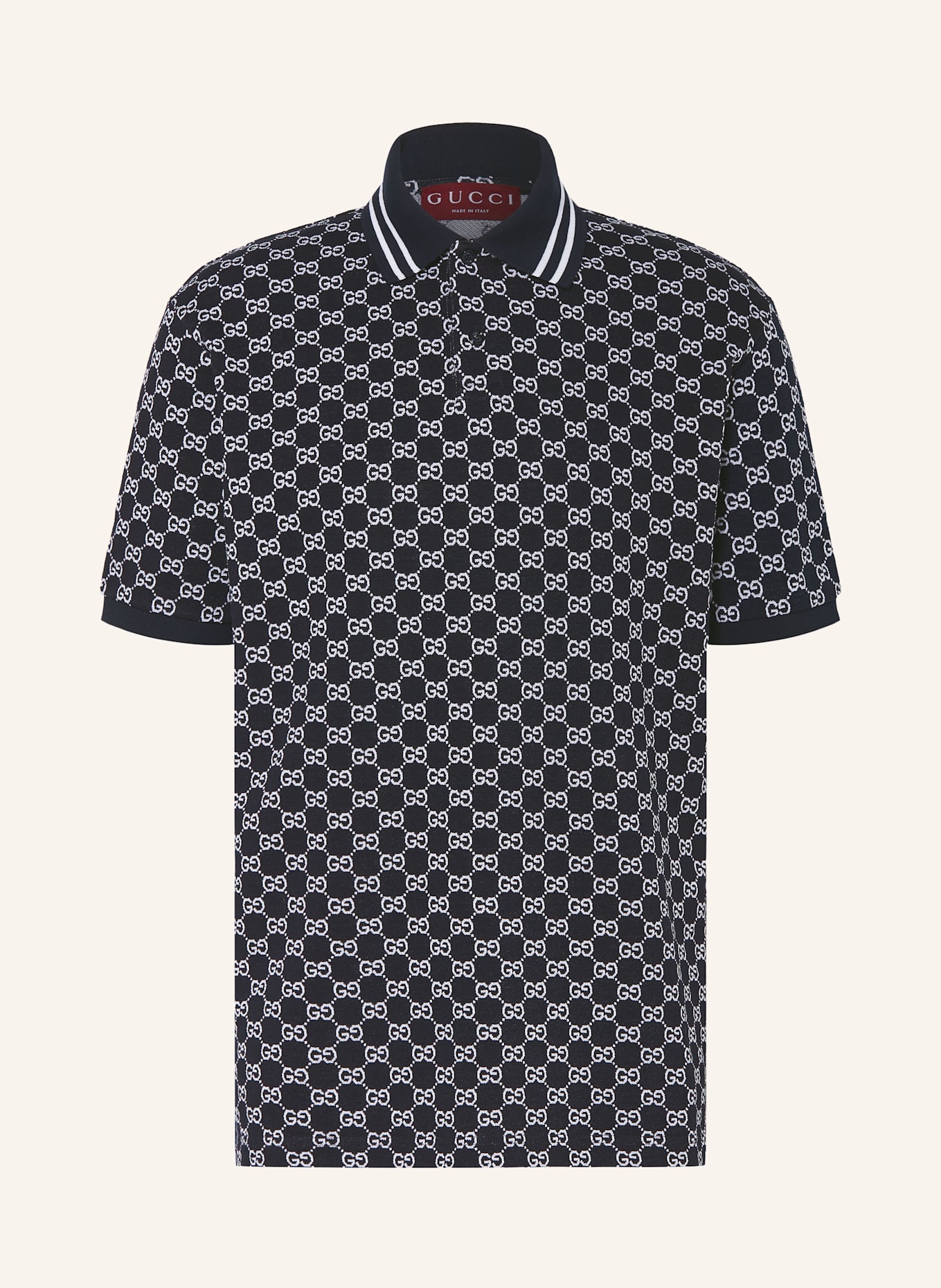 GUCCI Piqué polo shirt: 4137 NAVY/WHITE