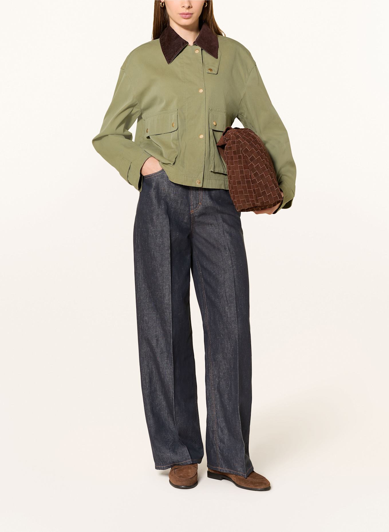 Marc O'Polo Wide Leg Jeans: 008 Rinsed cotton linen wash