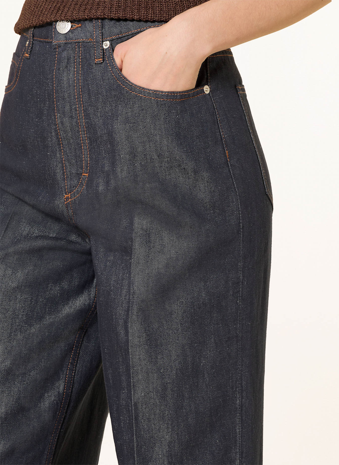 Marc O'Polo Wide Leg Jeans: 008 Rinsed cotton linen wash