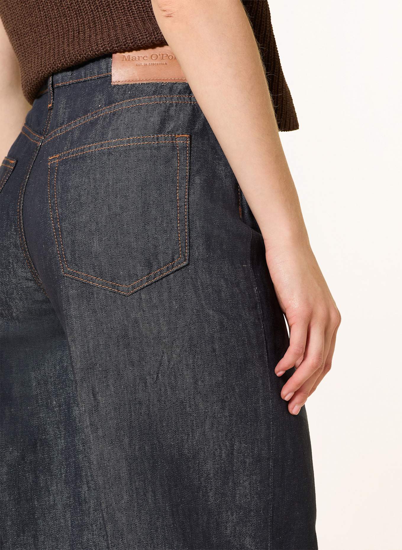 Marc O'Polo Wide Leg Jeans: 008 Rinsed cotton linen wash