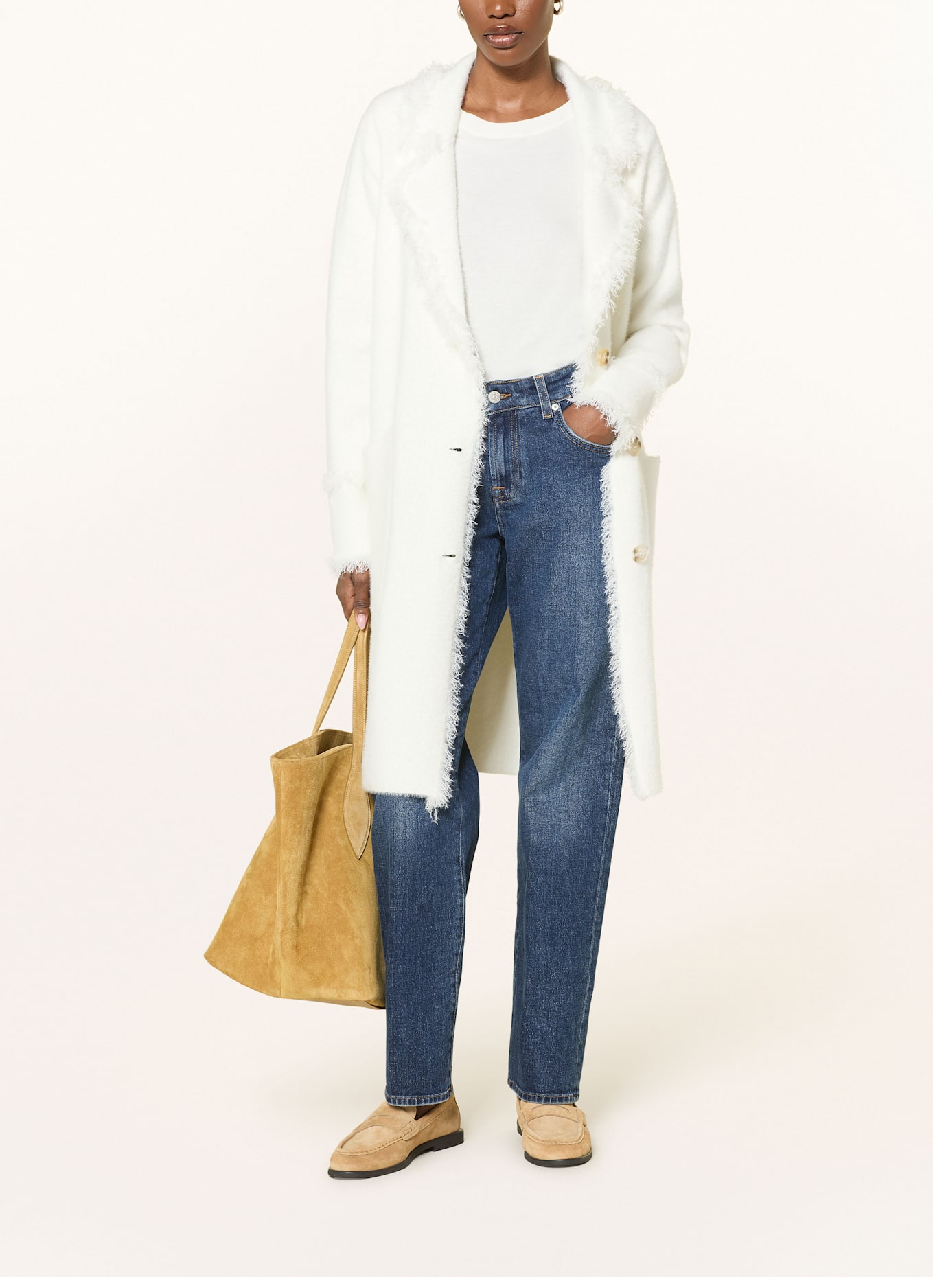 RINO & PELLE Strickmantel CATENA: WEISS