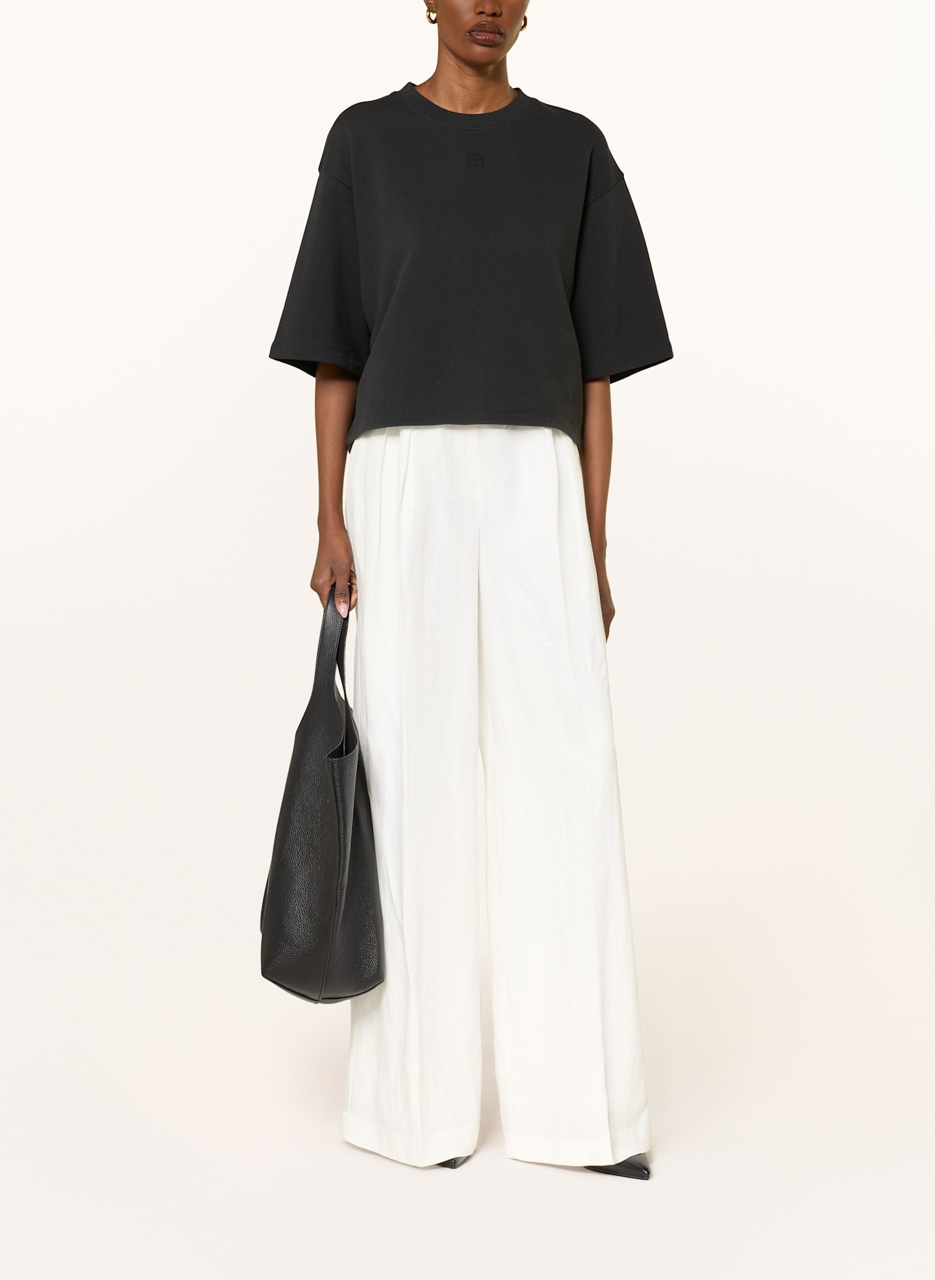 ANINE BING Marlenehose LOU mit Leinen: CREME