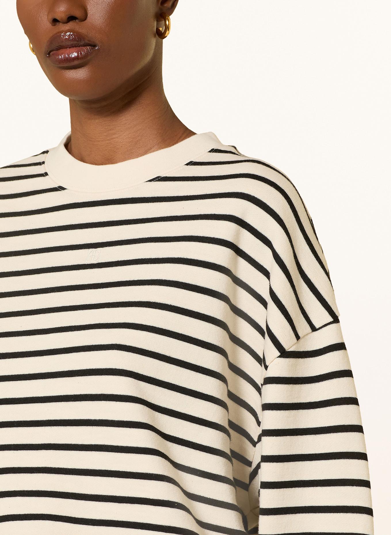 ANINE BING Sweatshirt DEAN: ECRU / SCHWARZ