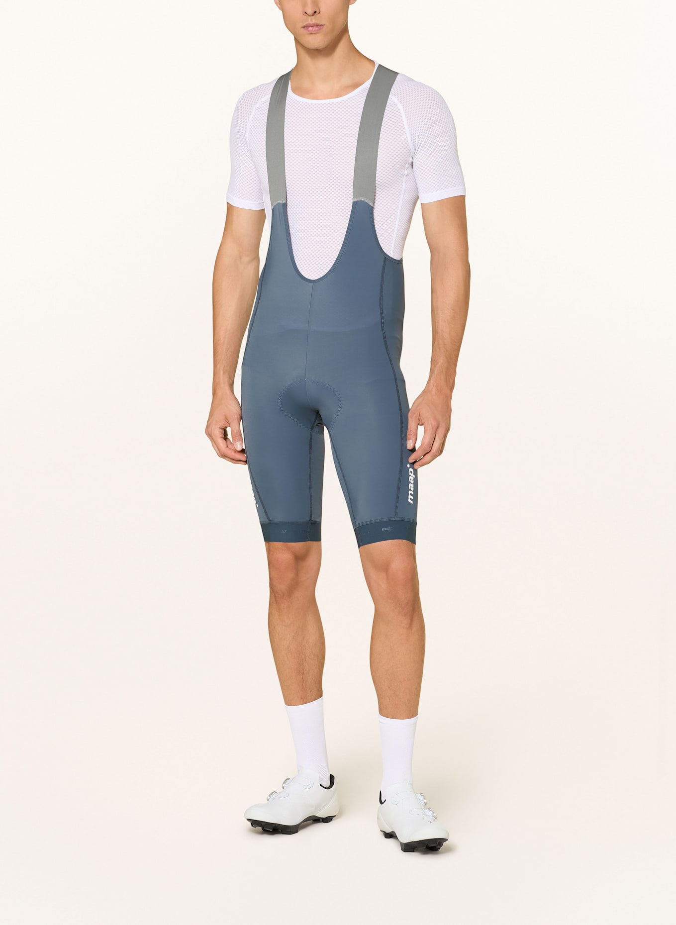MAAP Radhose TRAINING BIB 3.0 mit Trägern und gepolstertem Einsatz: BLAUGRAU