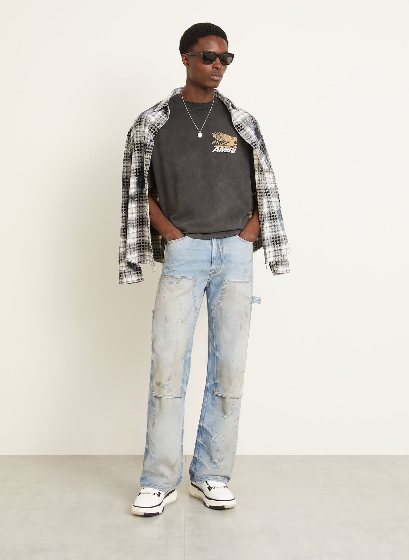 AMIRI Destroyed jeans regular fit: PERFECT ANTIQUE INDIGO