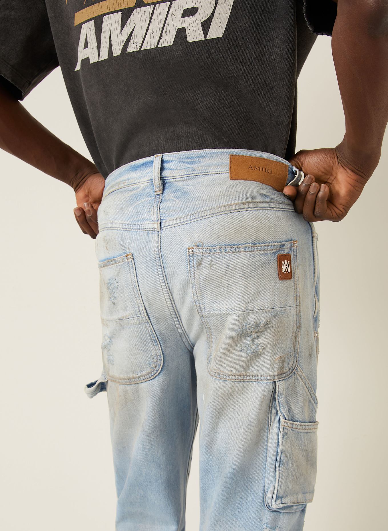 AMIRI Destroyed jeans regular fit: PERFECT ANTIQUE INDIGO