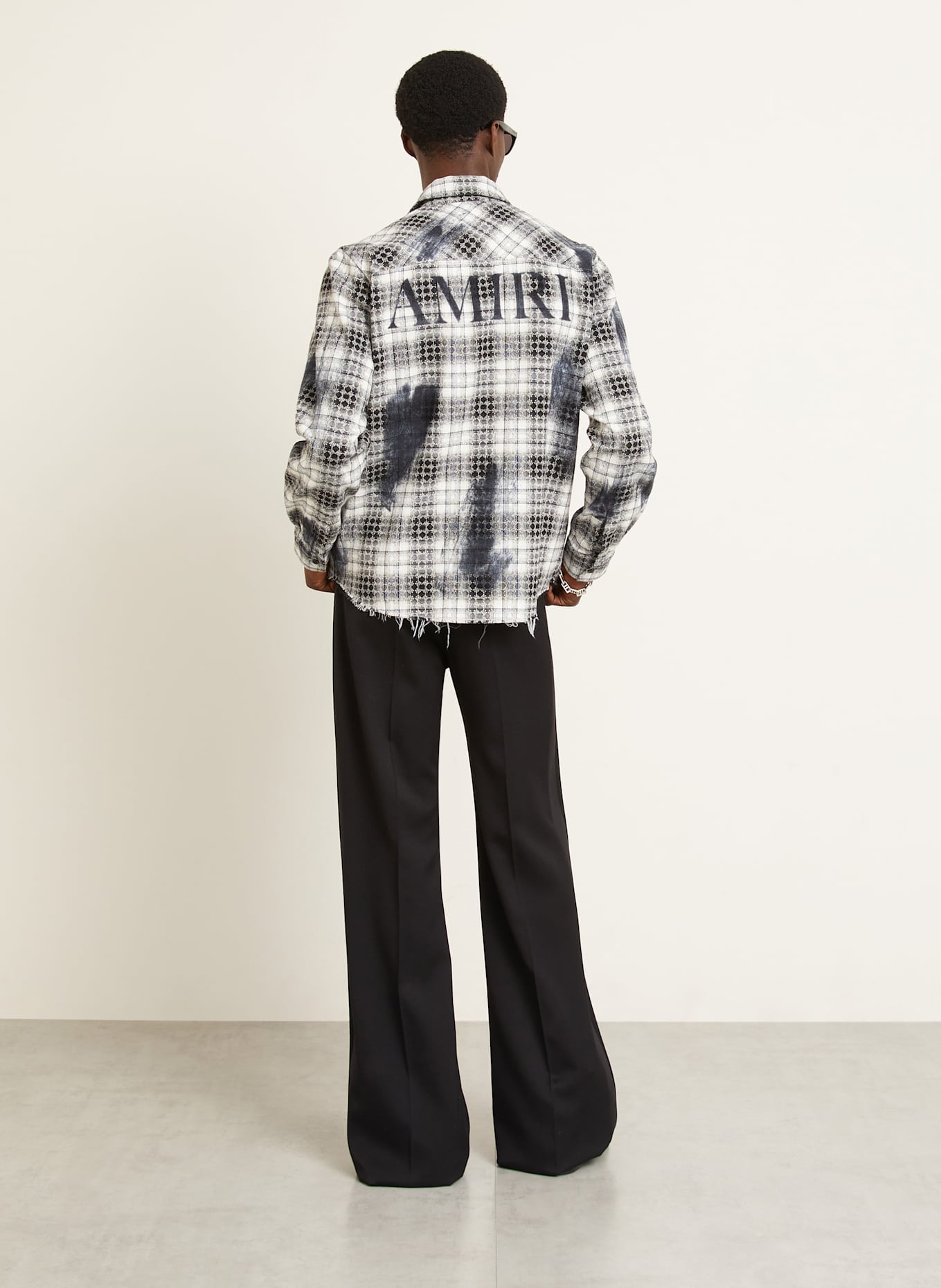 AMIRI Flannel shirt comfort fit: BLACK/ WHITE