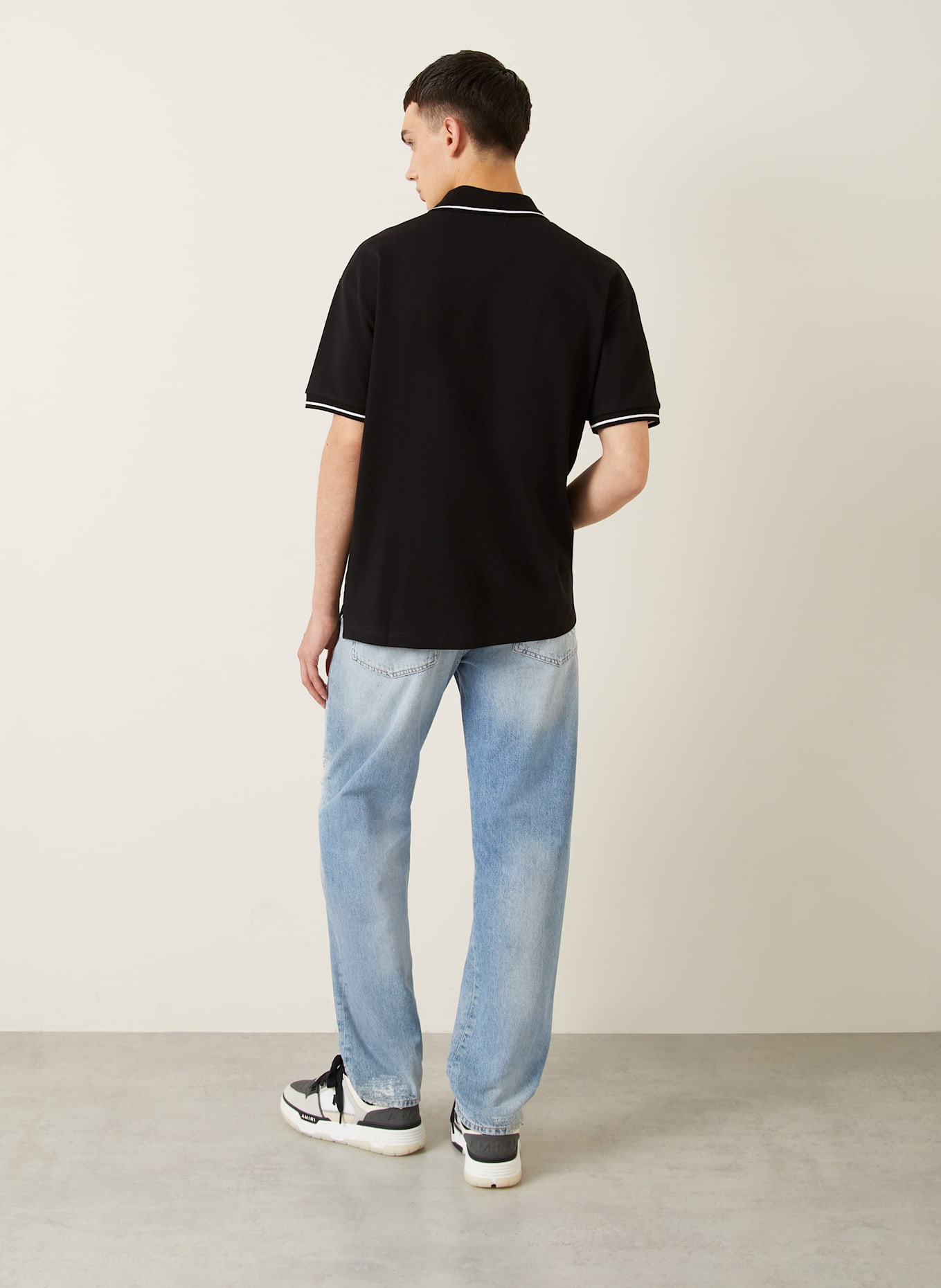 AMIRI Piqué polo shirt: BLACK