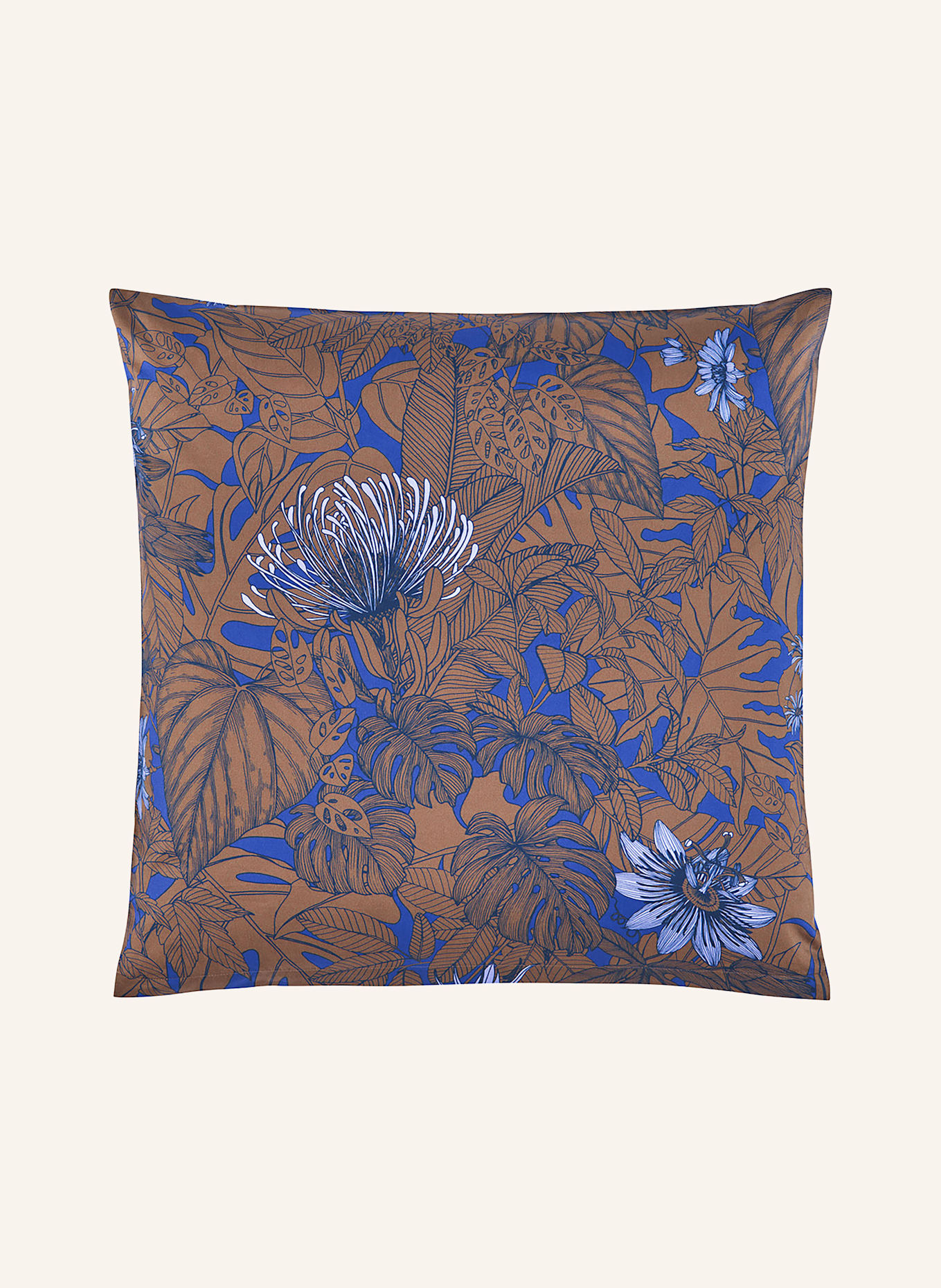 Christian Fischbacher Bettwäsche JACQUARD BLUE HOUR: DUNKELBLAU / HELLLILA / BRAUN