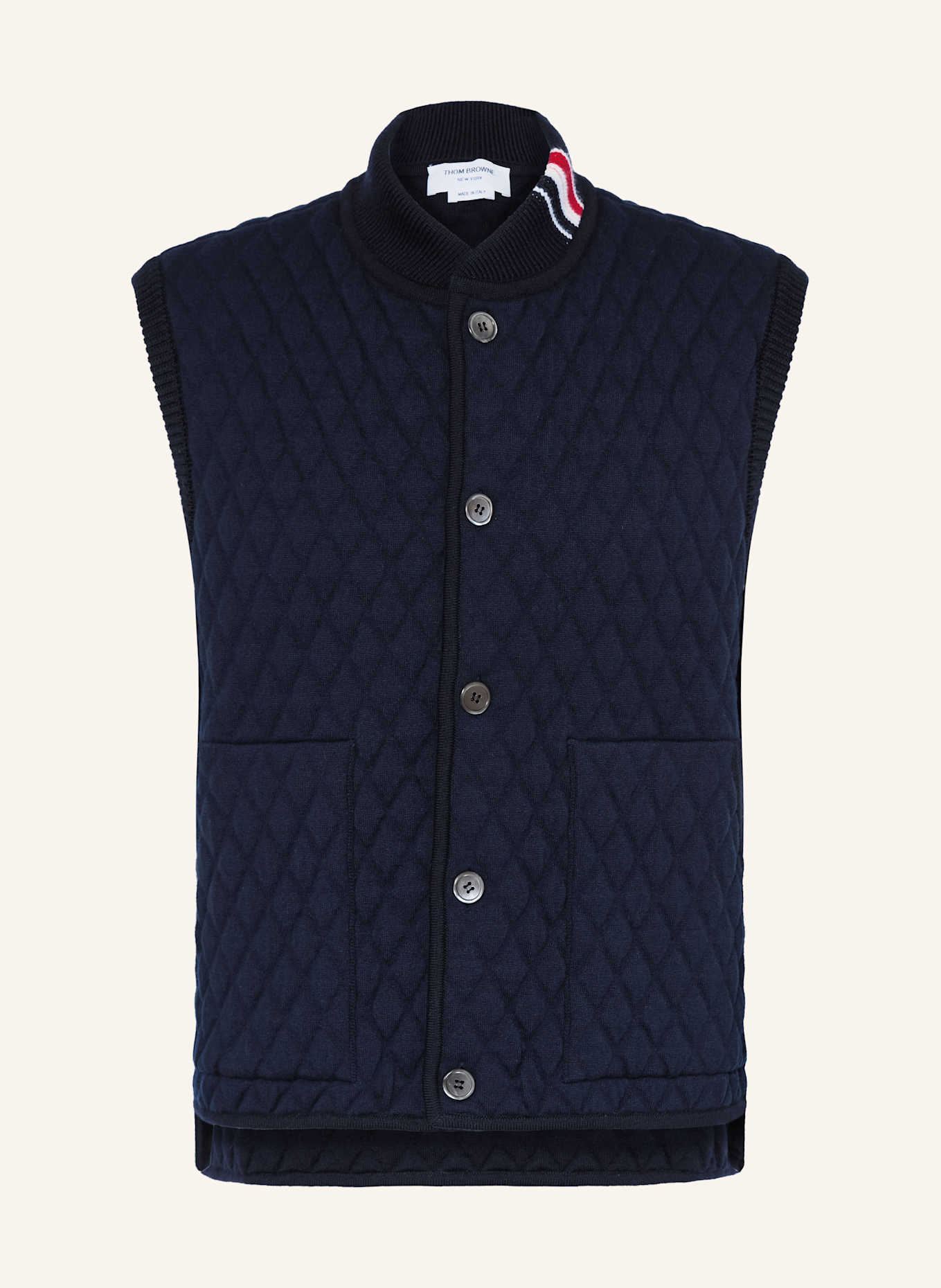 THOM BROWNE. Steppweste: DUNKELBLAU