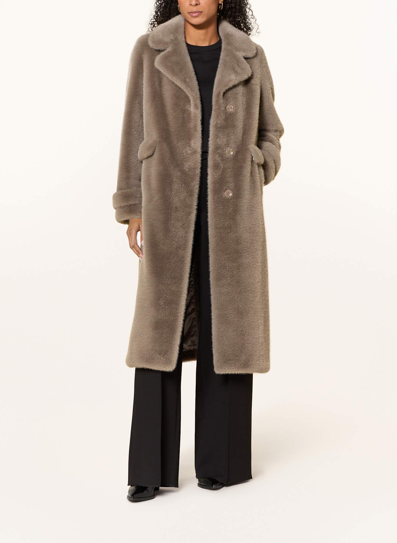 Rich & Royal Kunstpelz-Mantel: GRAU