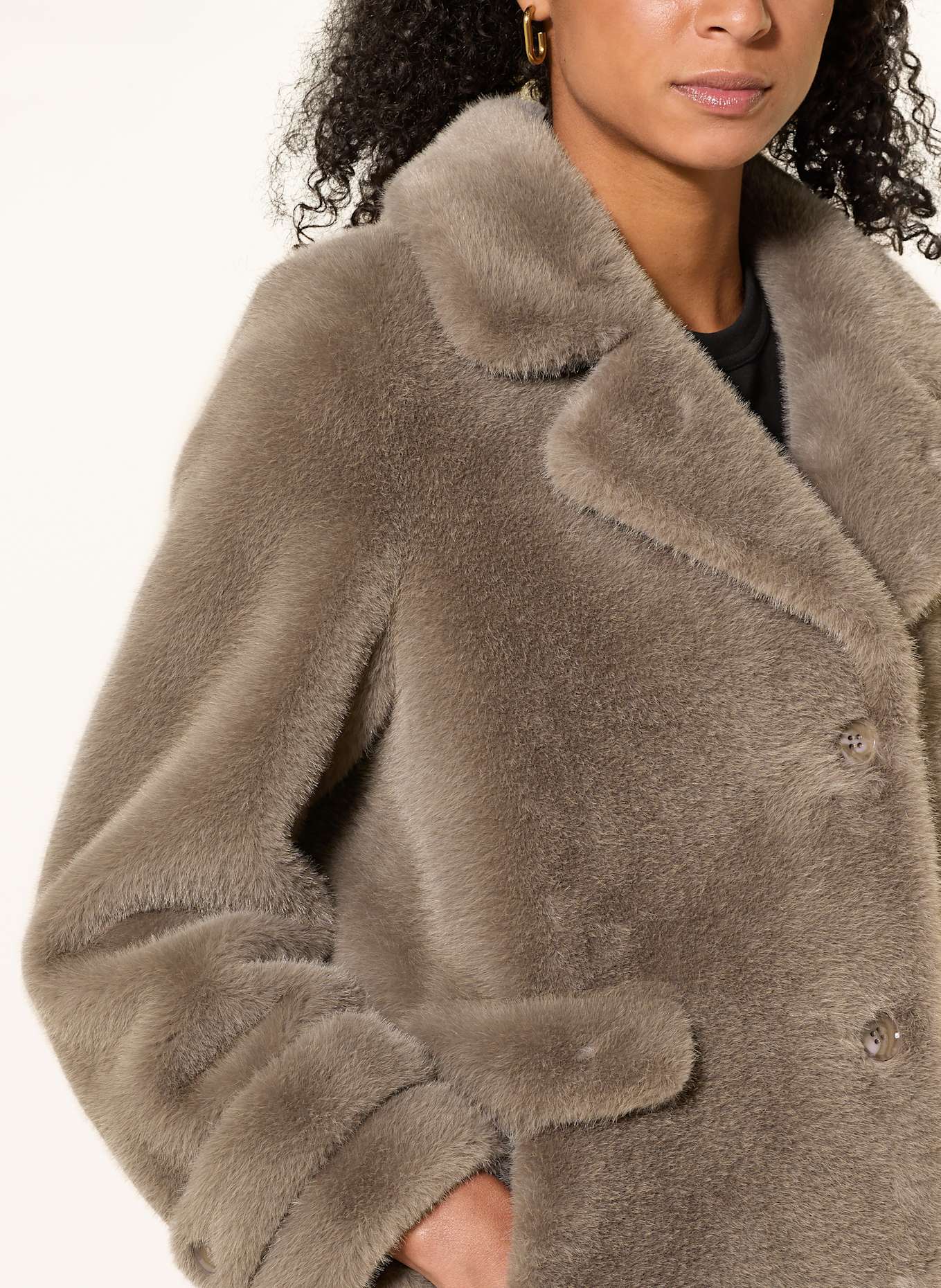 Rich & Royal Kunstpelz-Mantel: GRAU