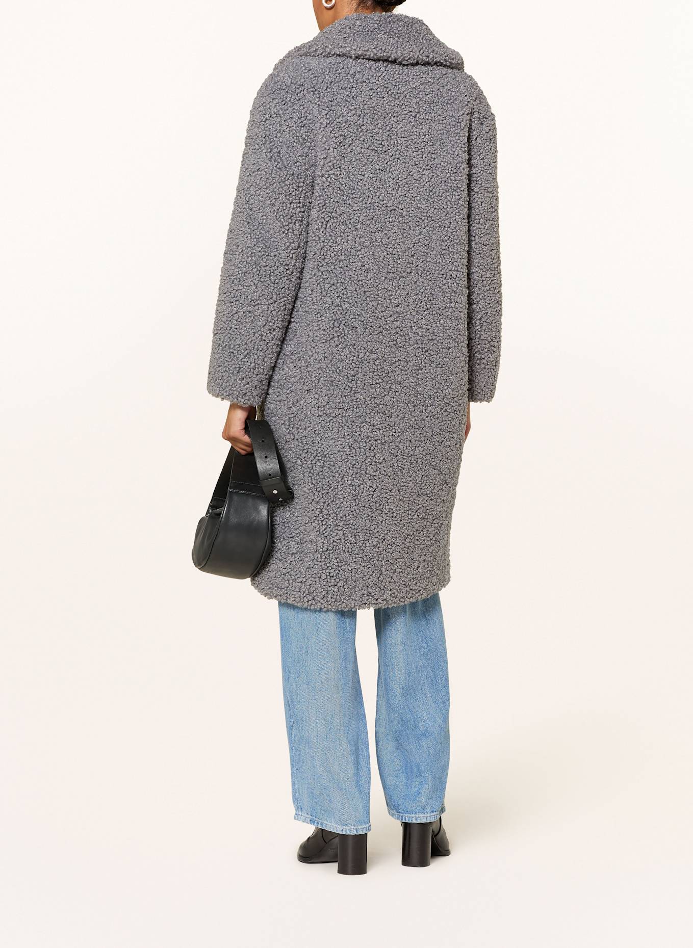 Rich & Royal Teddyfell-Mantel: BLAUGRAU