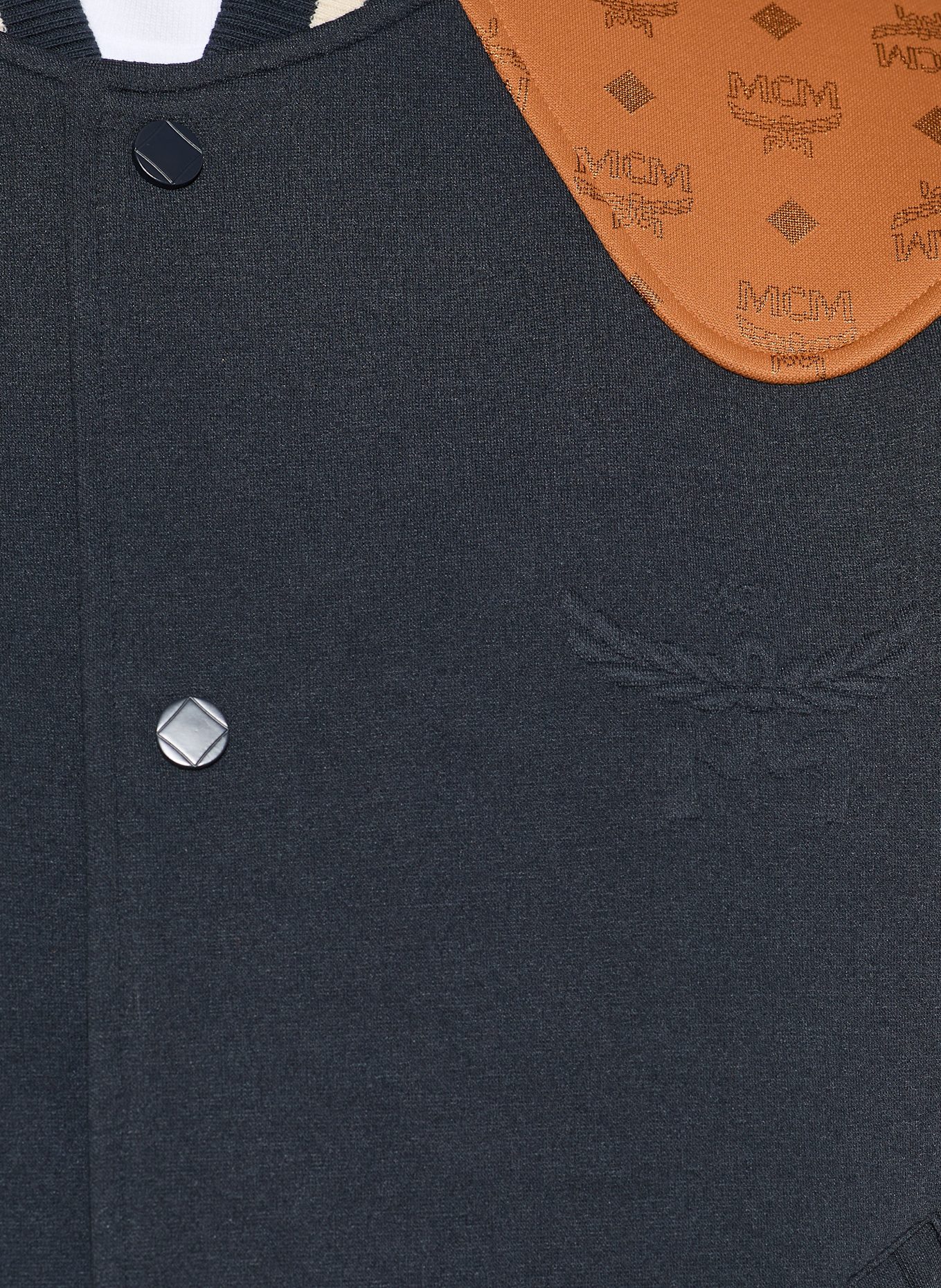 MCM College-Jacke im Materialmix: DUNKELBLAU / DUNKELORANGE / WEISS