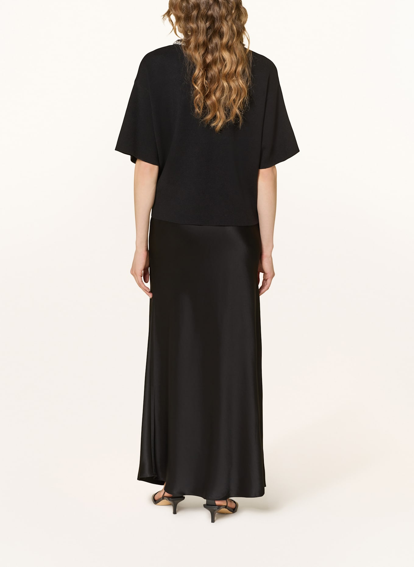 ICHI Strickshirt IHDORISE mit Schmucksteinen: SCHWARZ