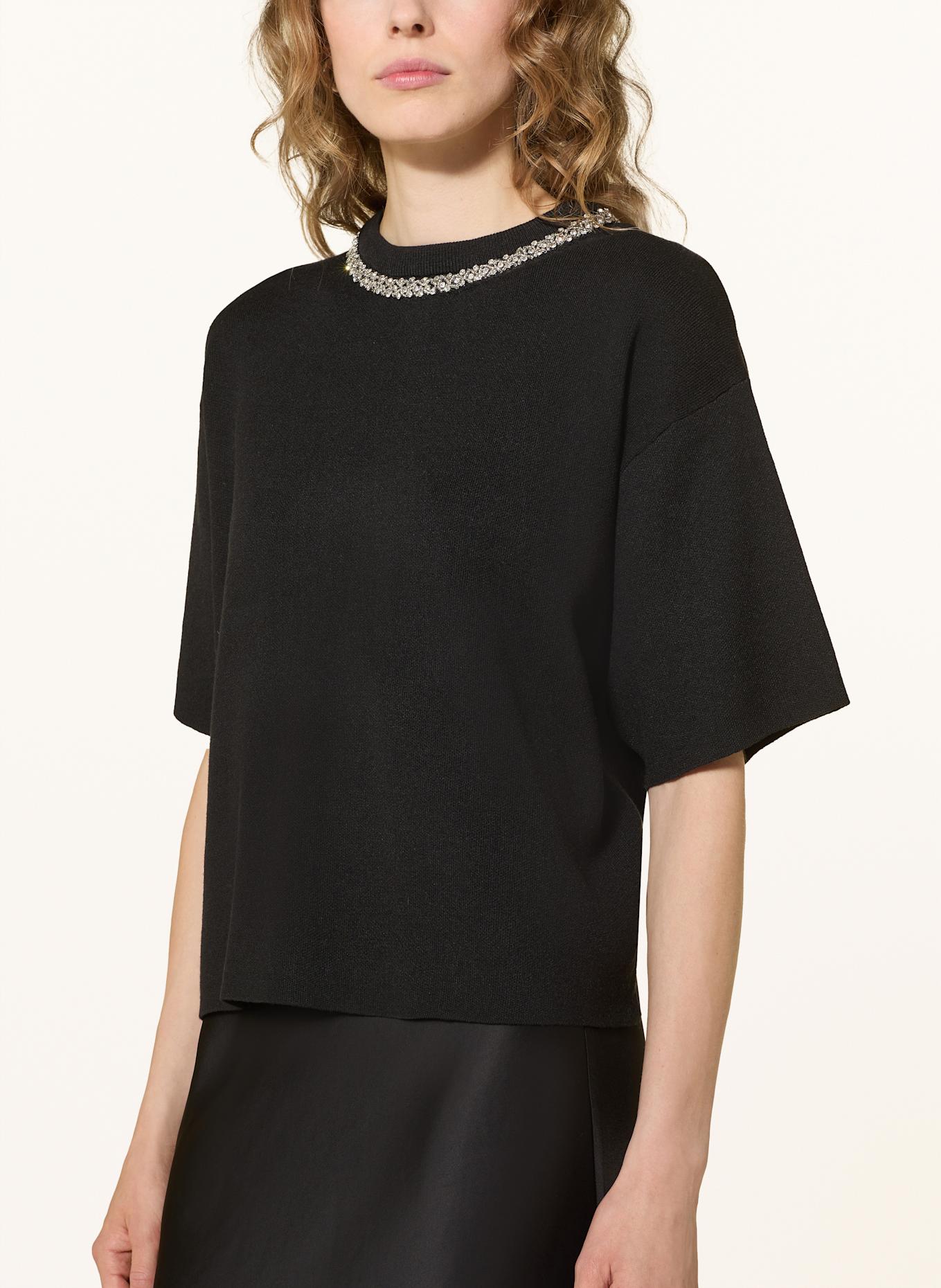 ICHI Strickshirt IHDORISE mit Schmucksteinen: SCHWARZ