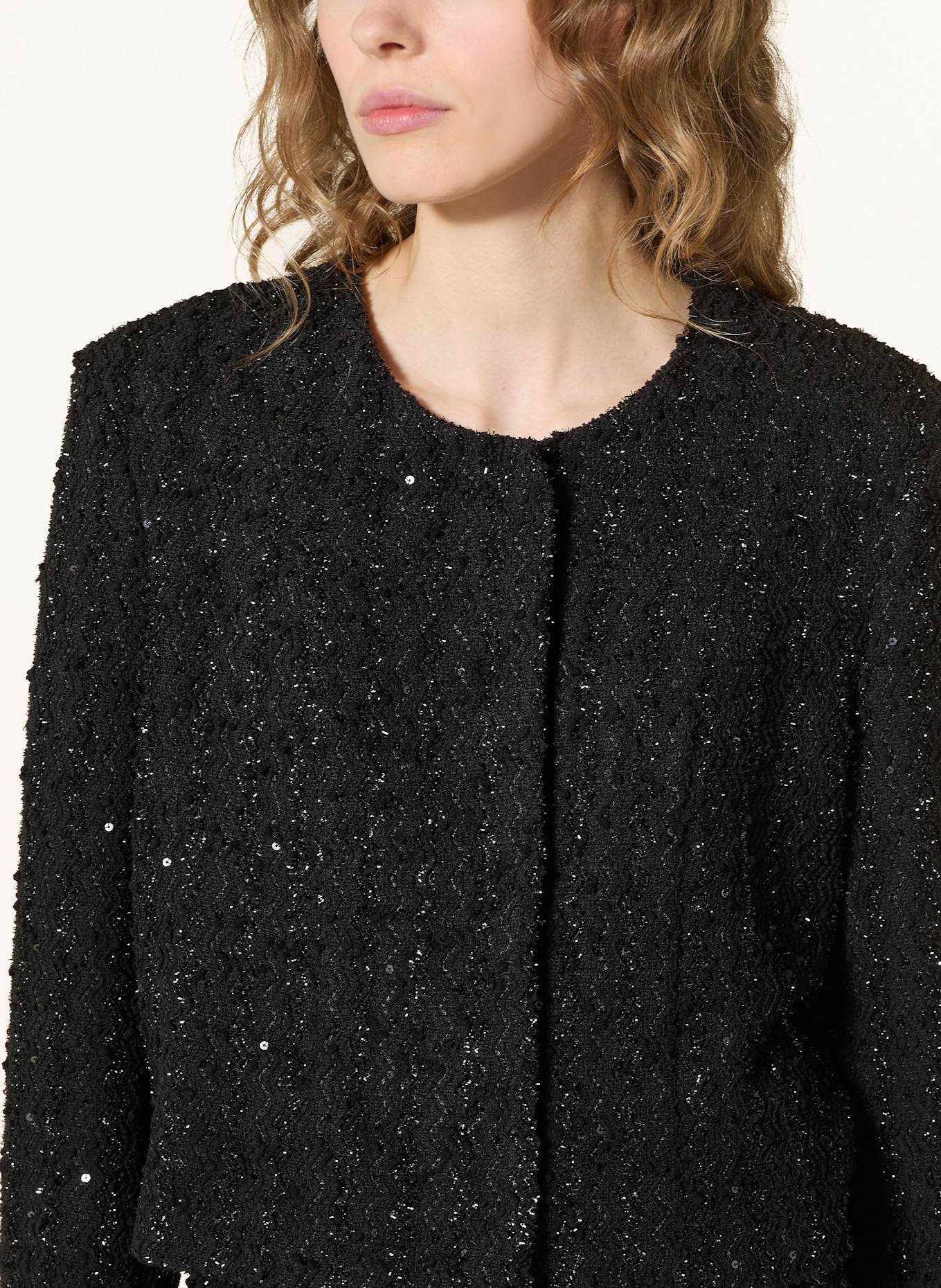 ICHI Jacke IHNINKY mit Glitzergarn und Pailletten: SCHWARZ