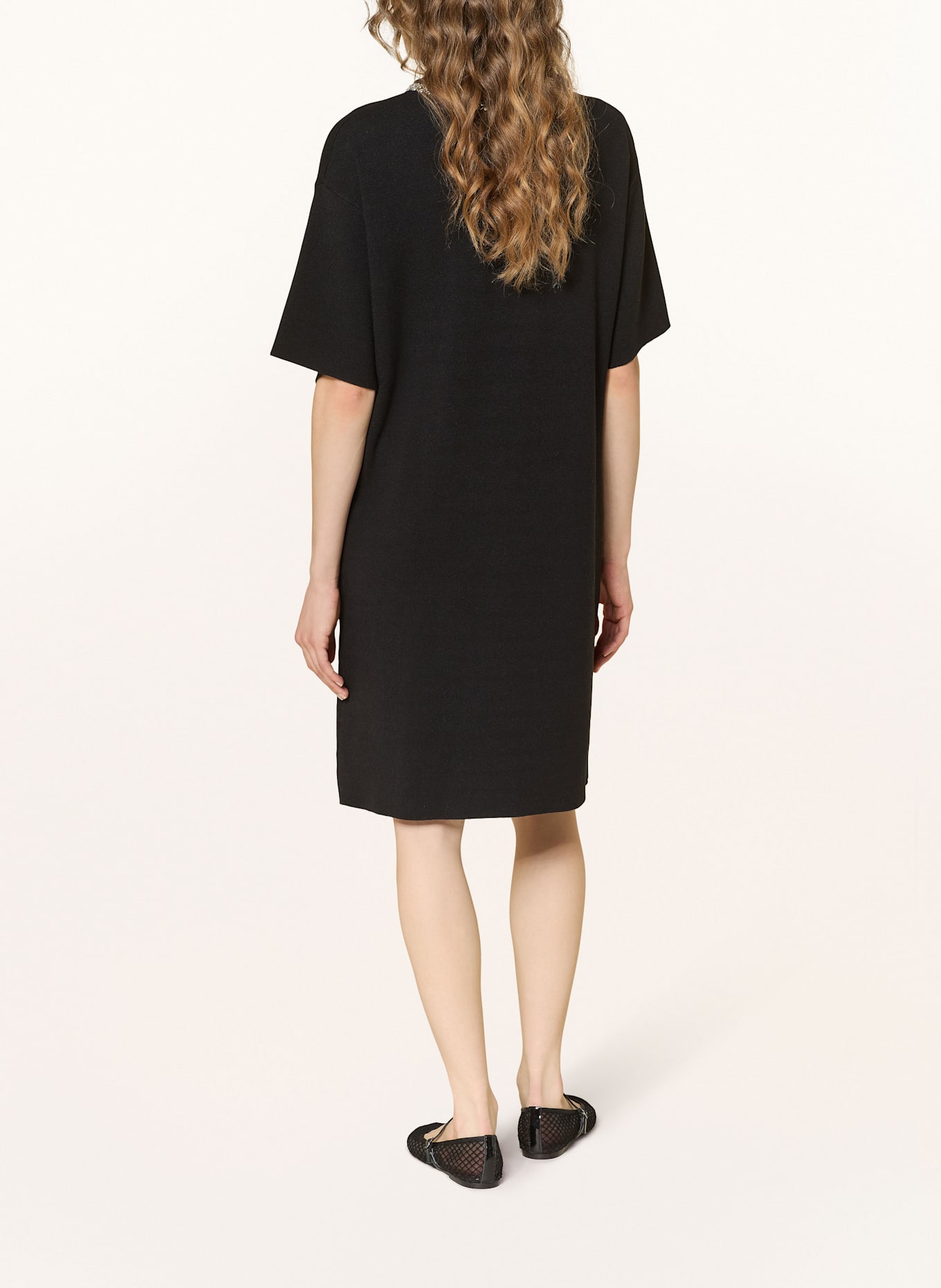 ICHI Strickkleid IHDORISE mit Schmucksteinen: SCHWARZ