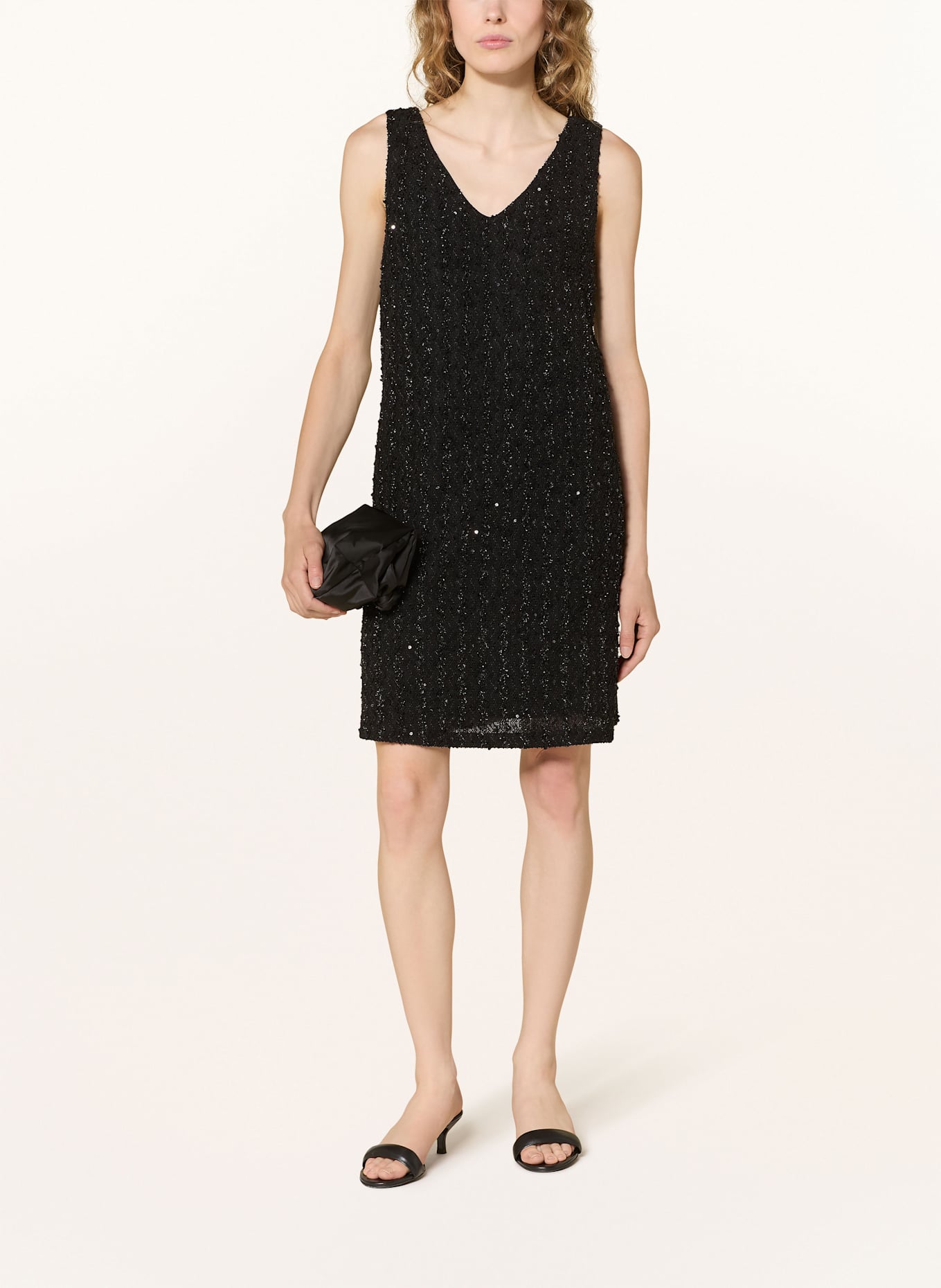 ICHI Kleid IHNINKY mit Glitzergarn und Pailletten: SCHWARZ