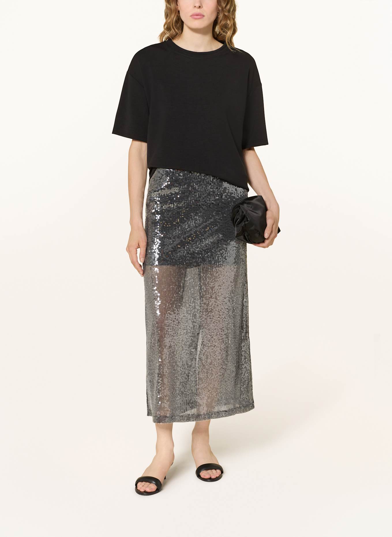 ICHI Rock IHPRINCA mit Pailletten: SILBER