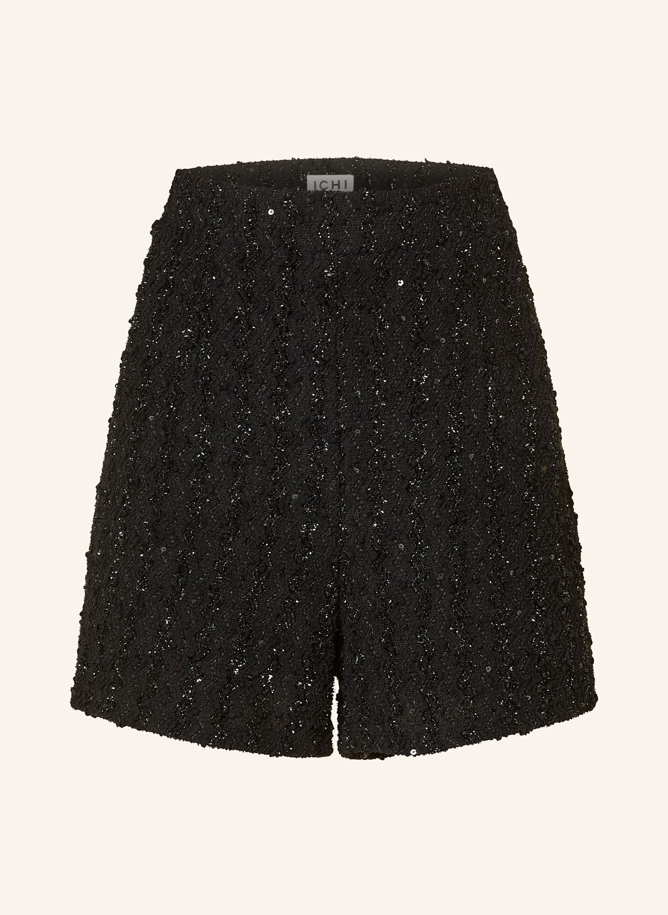 ICHI Shorts IHNINKY mit Glitzergarn: SCHWARZ