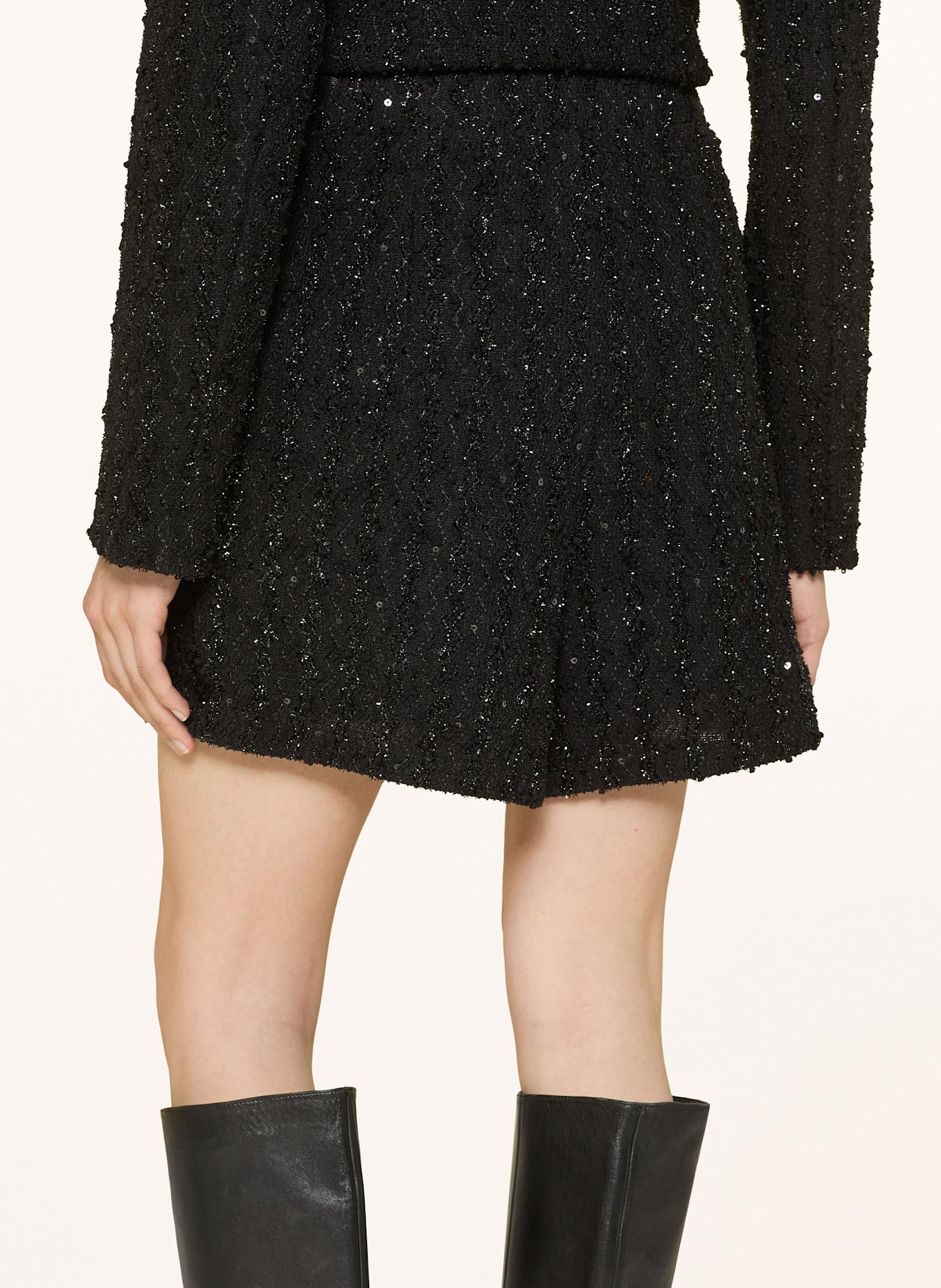 ICHI Shorts IHNINKY mit Glitzergarn: SCHWARZ