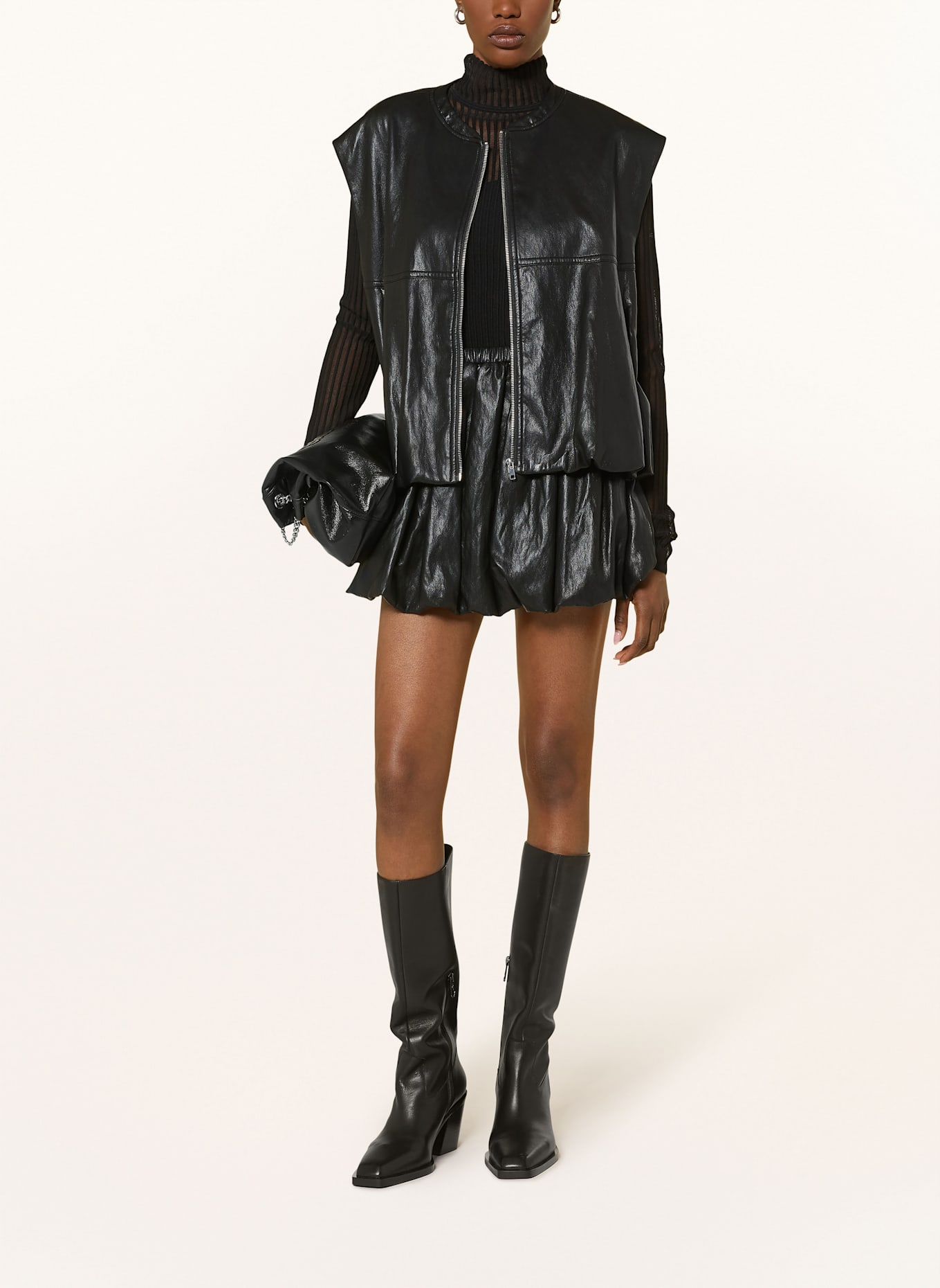 ELEH Weste in Lederoptik: SCHWARZ