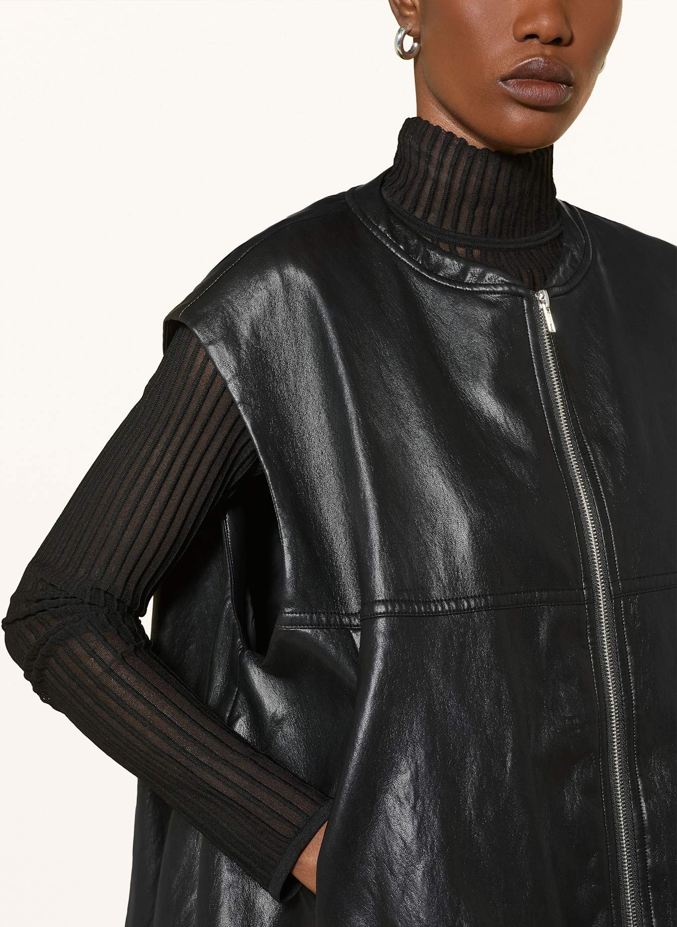 ELEH Weste in Lederoptik: SCHWARZ