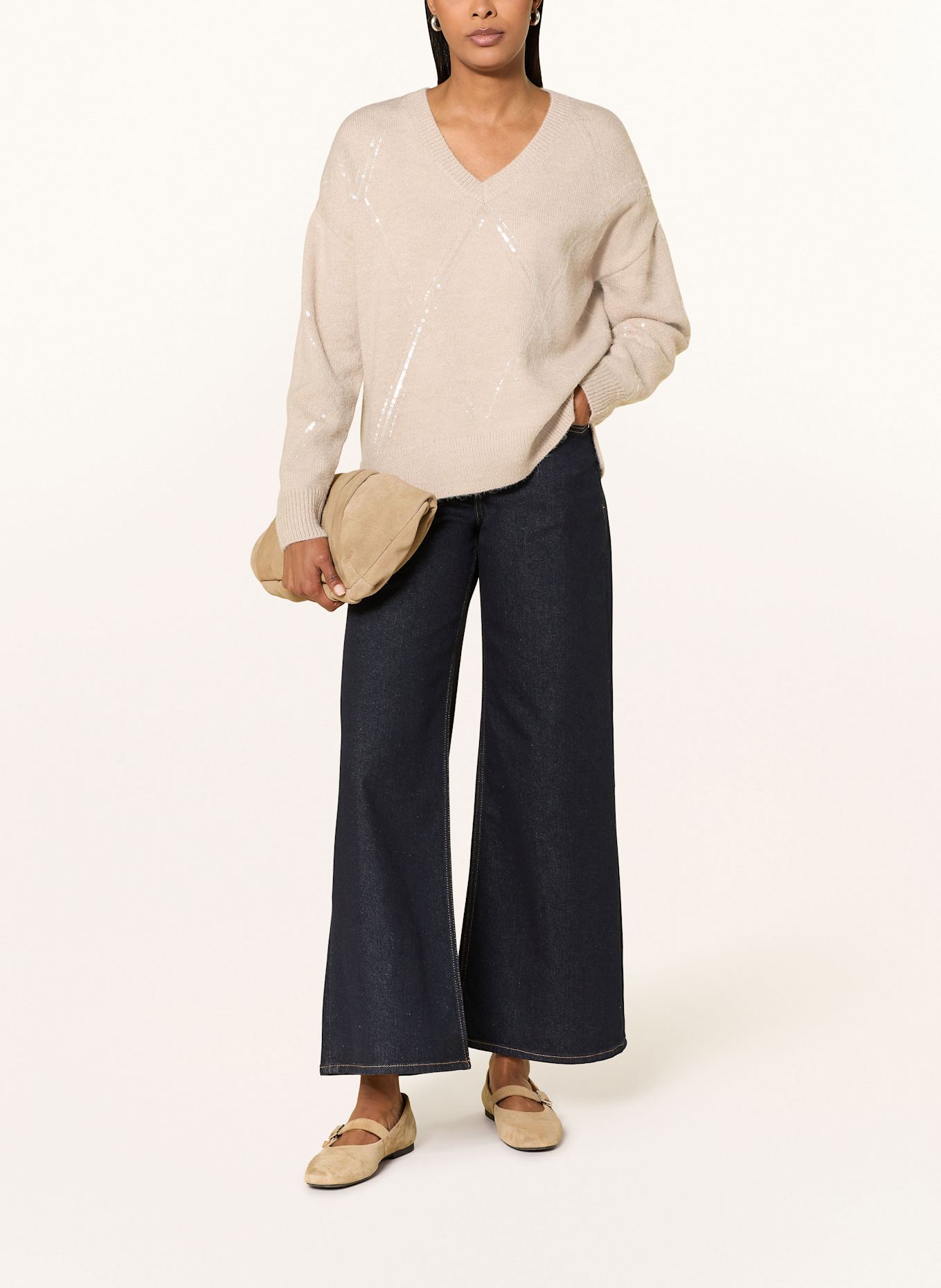 Joseph Ribkoff Pullover mit Pailletten: BEIGE