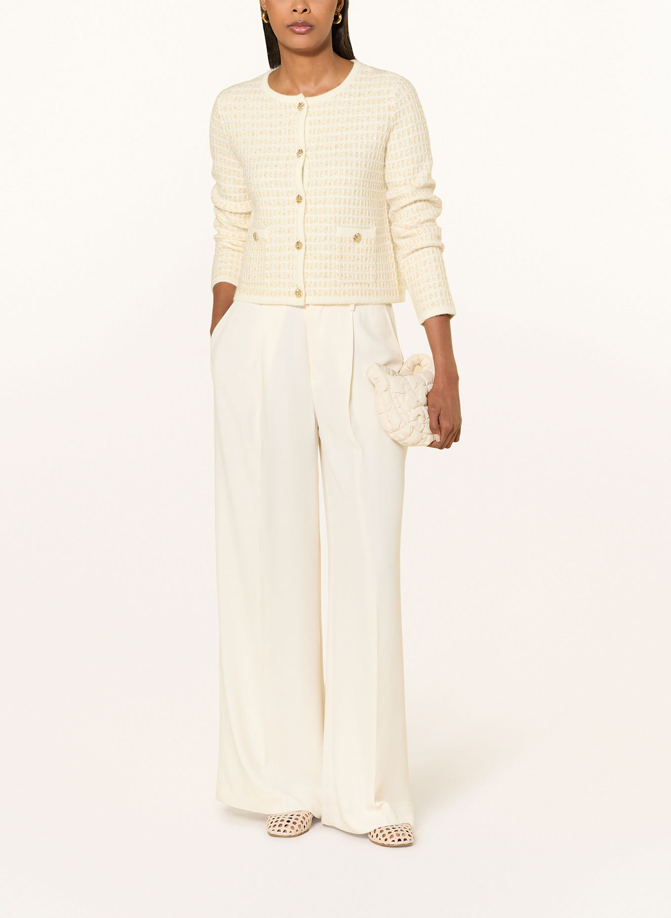 Joseph Ribkoff Strickjacke mit Glitzergarn und Pailletten: CREME / GOLD