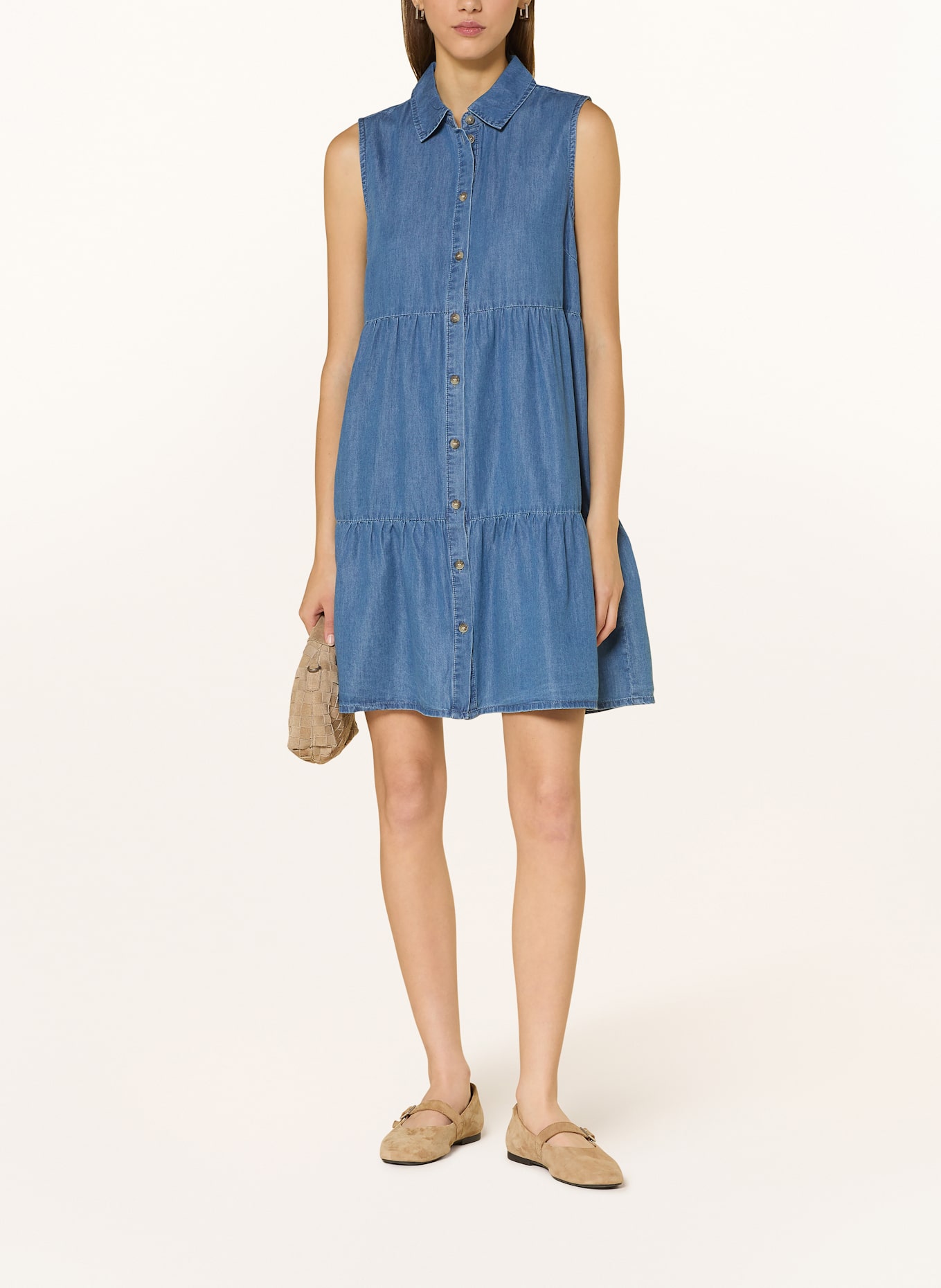 ONLY Hemdblusenkleid in Jeansoptik: BLAU