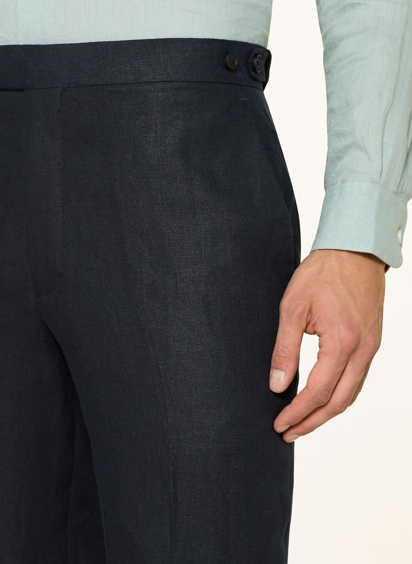 REISS Linen trousers KIN slim fit: DARK BLUE