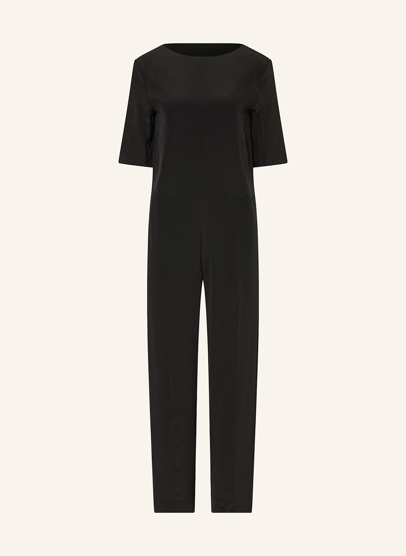 COS Jumpsuit aus Seide mit 3/4-Arm: SCHWARZ