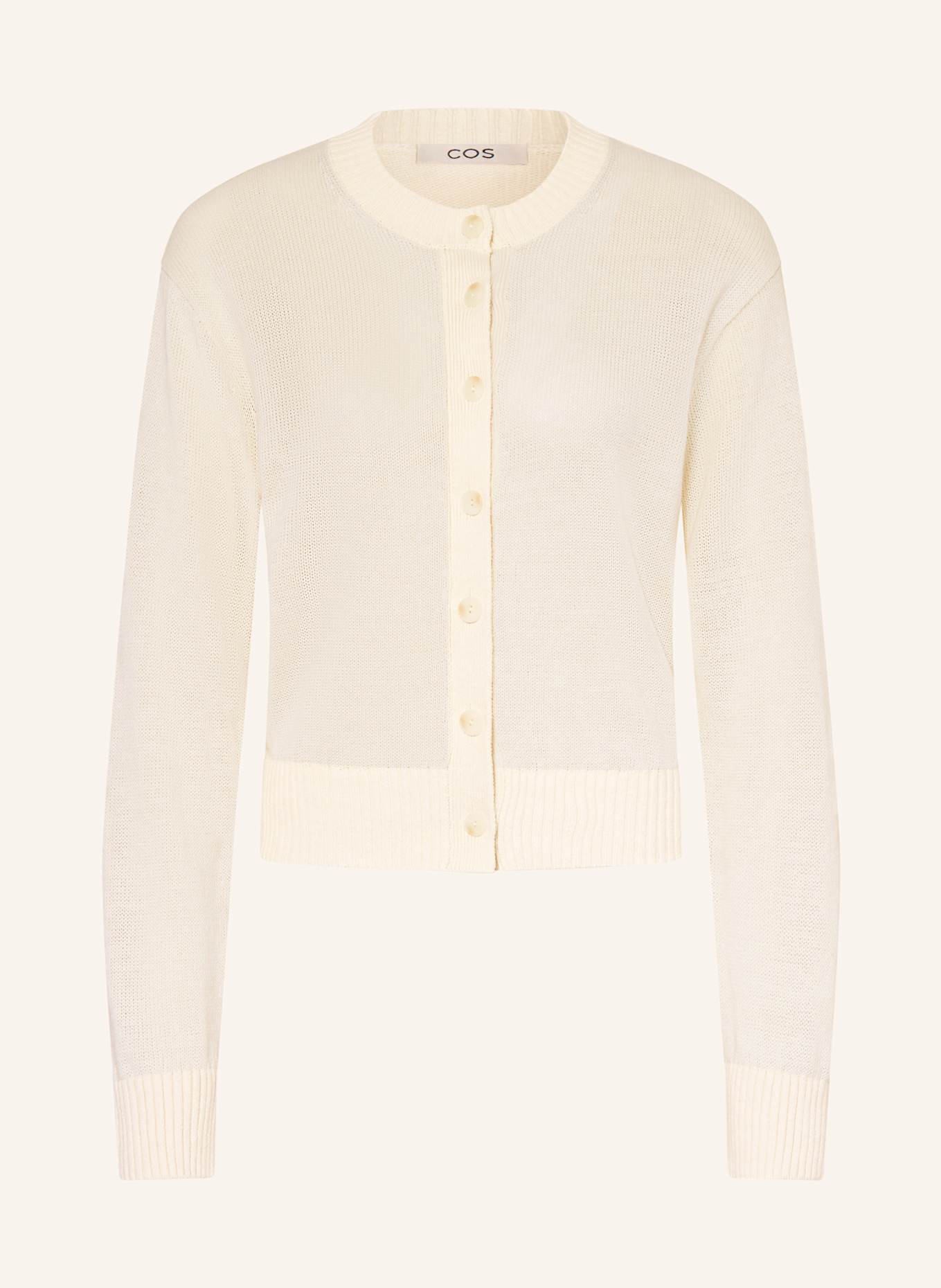 COS Strickjacke aus Leinen: ECRU