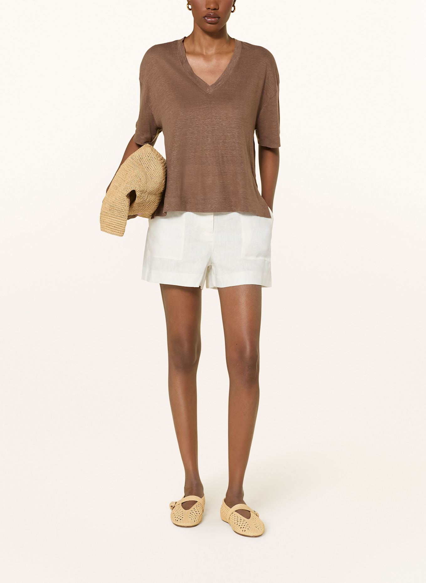 REISS Leinenshorts ASHBY: WEISS