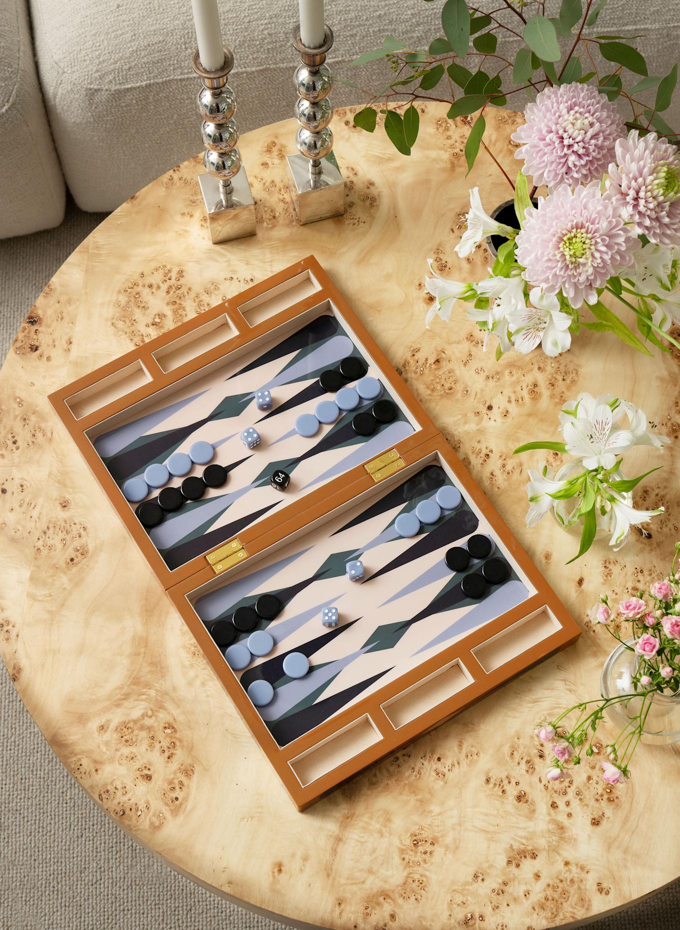 PRINTWORKS Brettspiel BACKGAMMON: HELLBRAUN