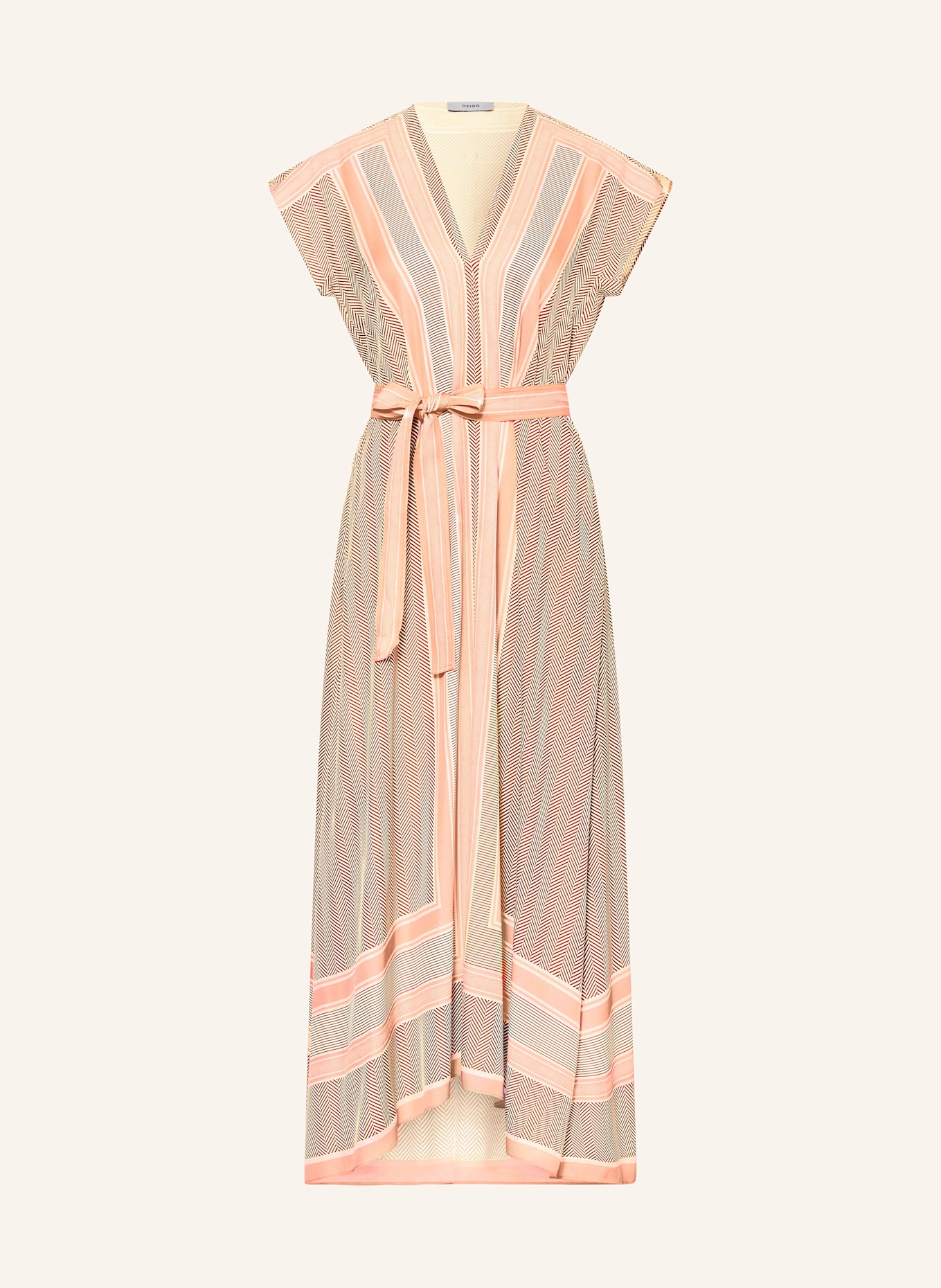 REISS Satinkleid GINA: HELLROT / BRAUN / WEISS